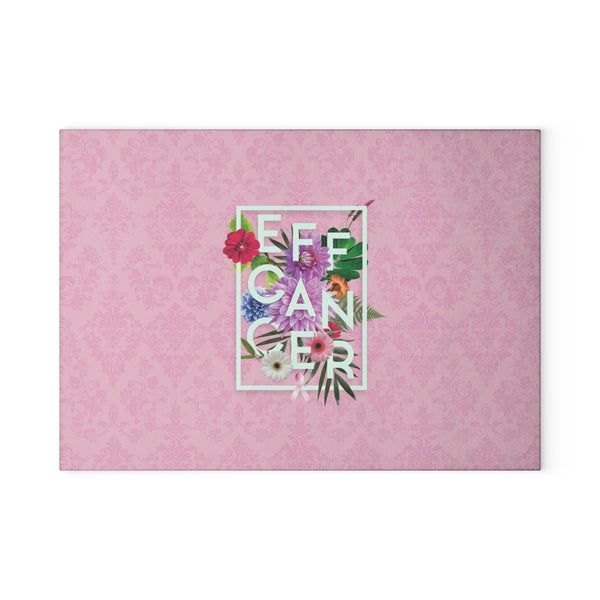 Floral Eff Glass Cutting Board