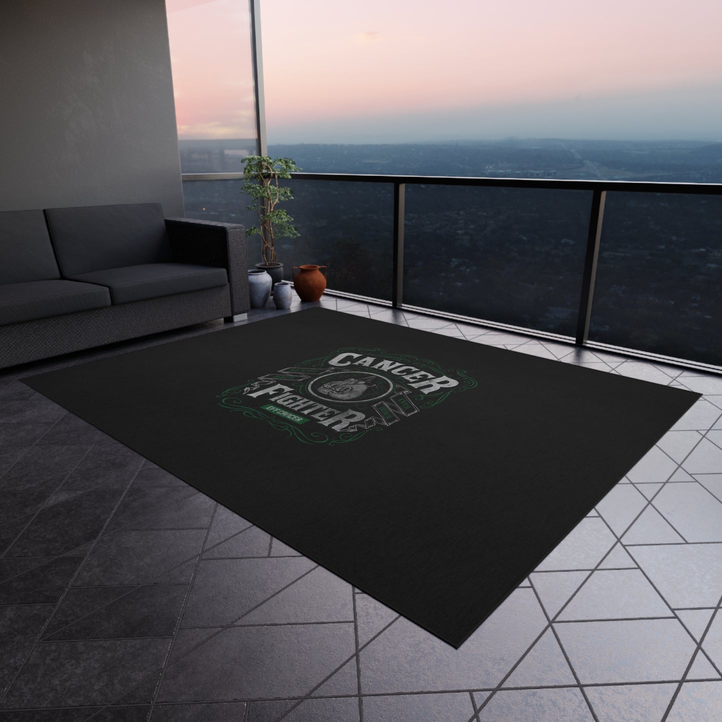 Vintage Fighter Outdoor Rug