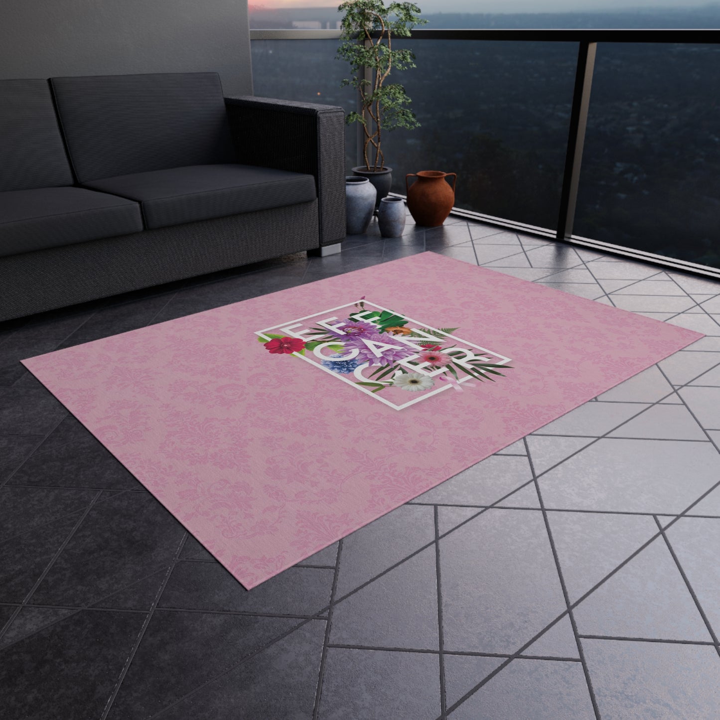 Floral Eff Outdoor Rug