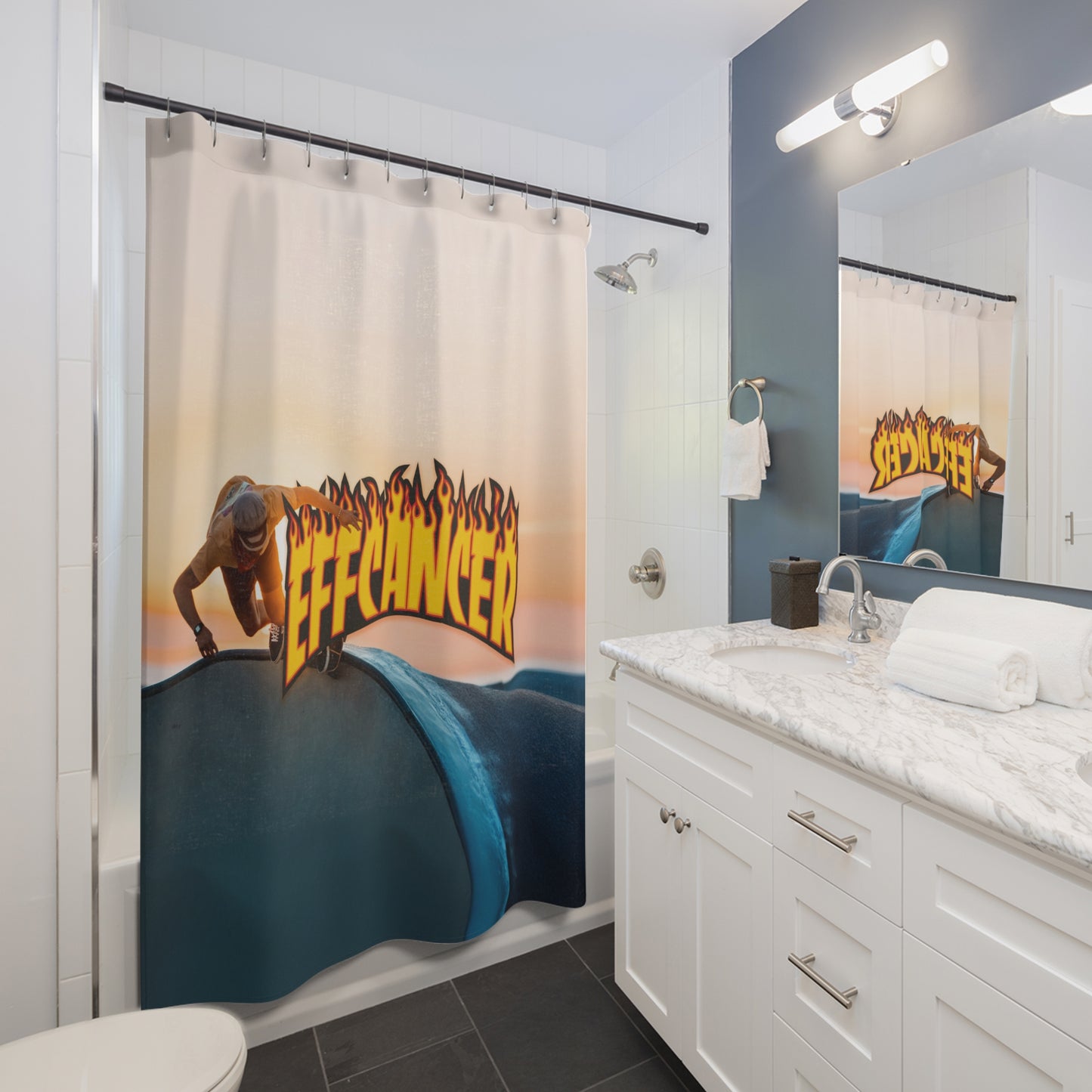 Thrashed Shower Curtain