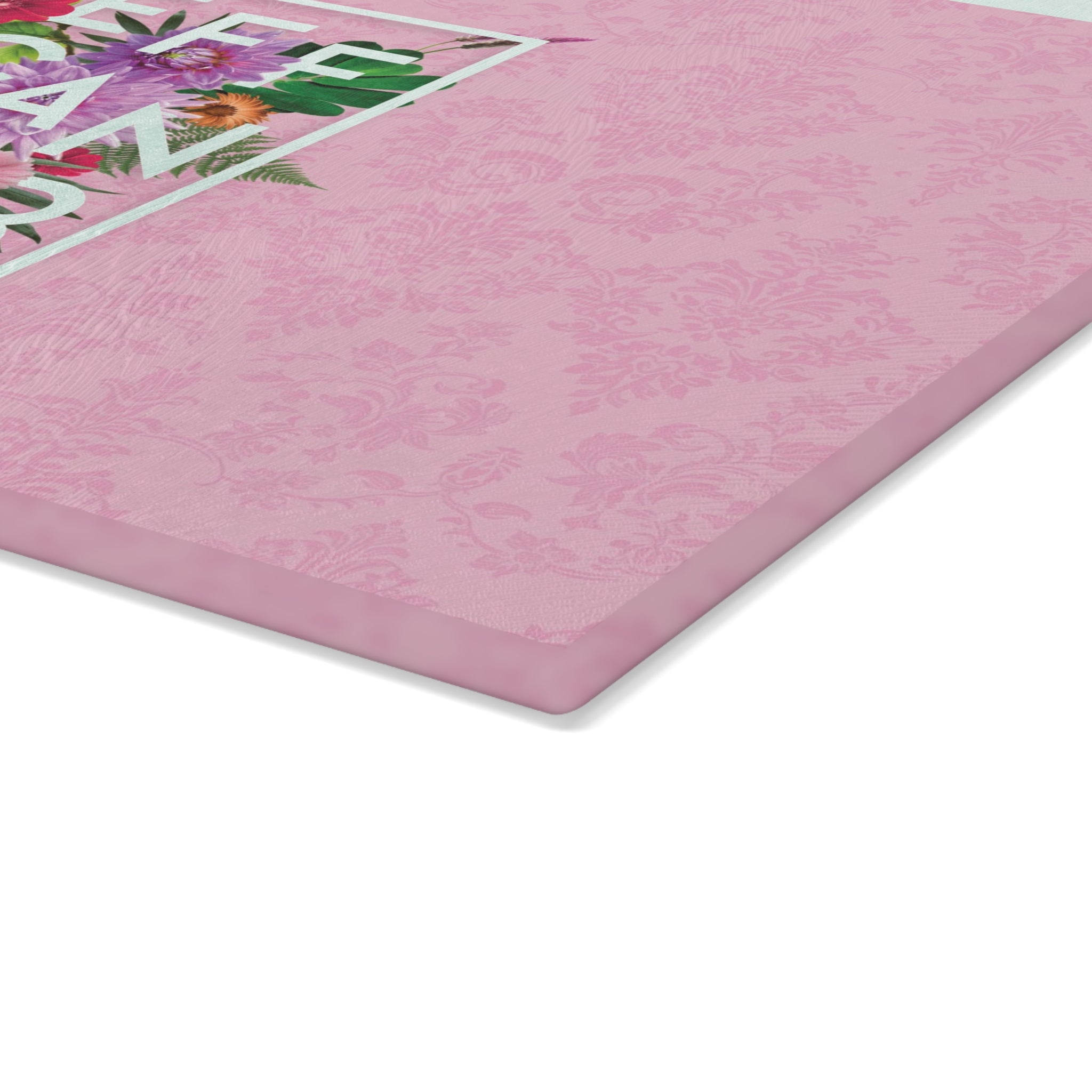 Floral Eff Glass Cutting Board