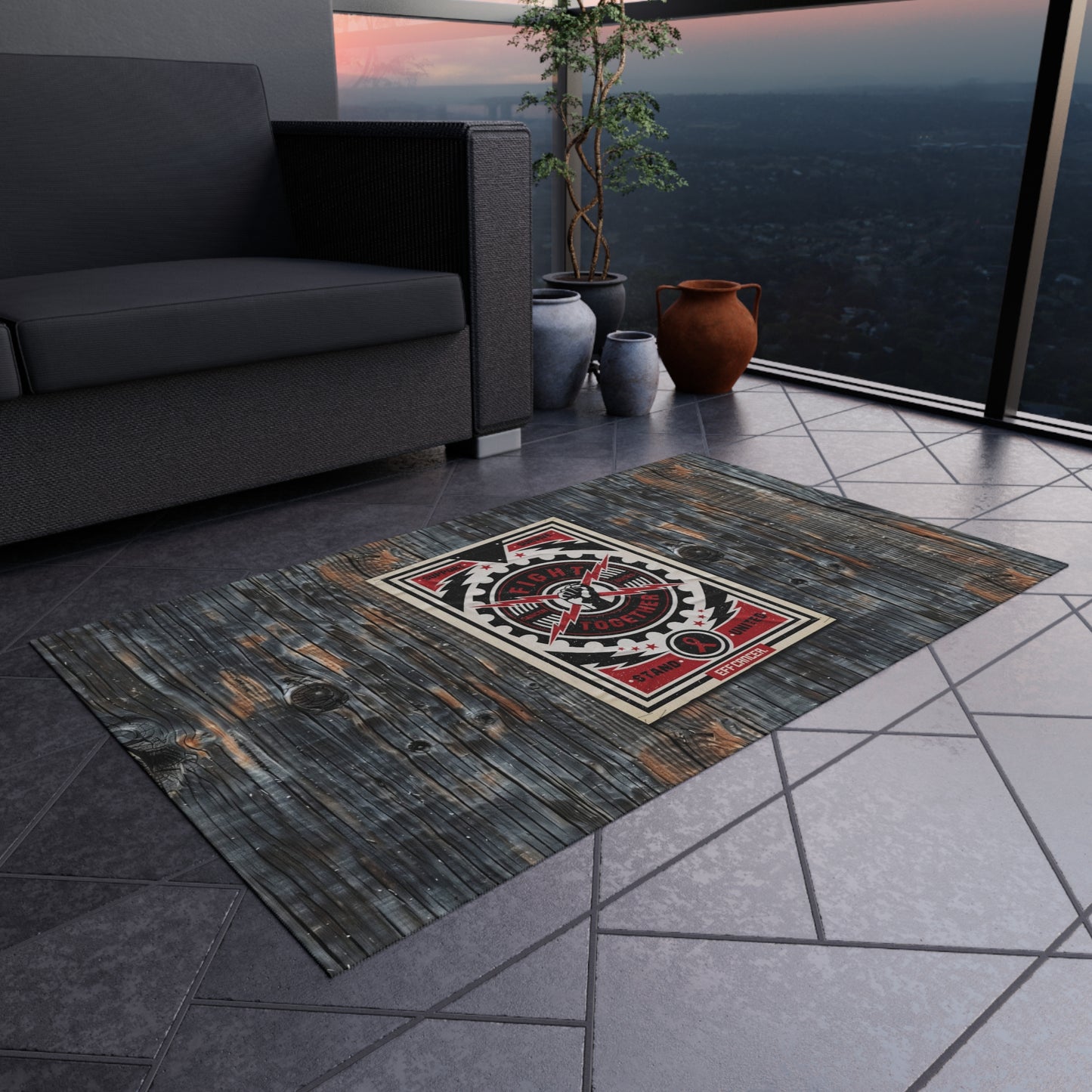 Fight Together Street Outdoor Rug