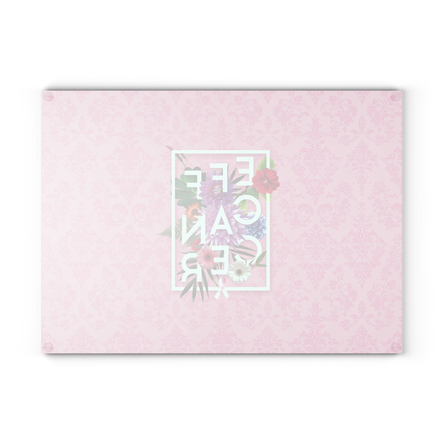 Floral Eff Glass Cutting Board