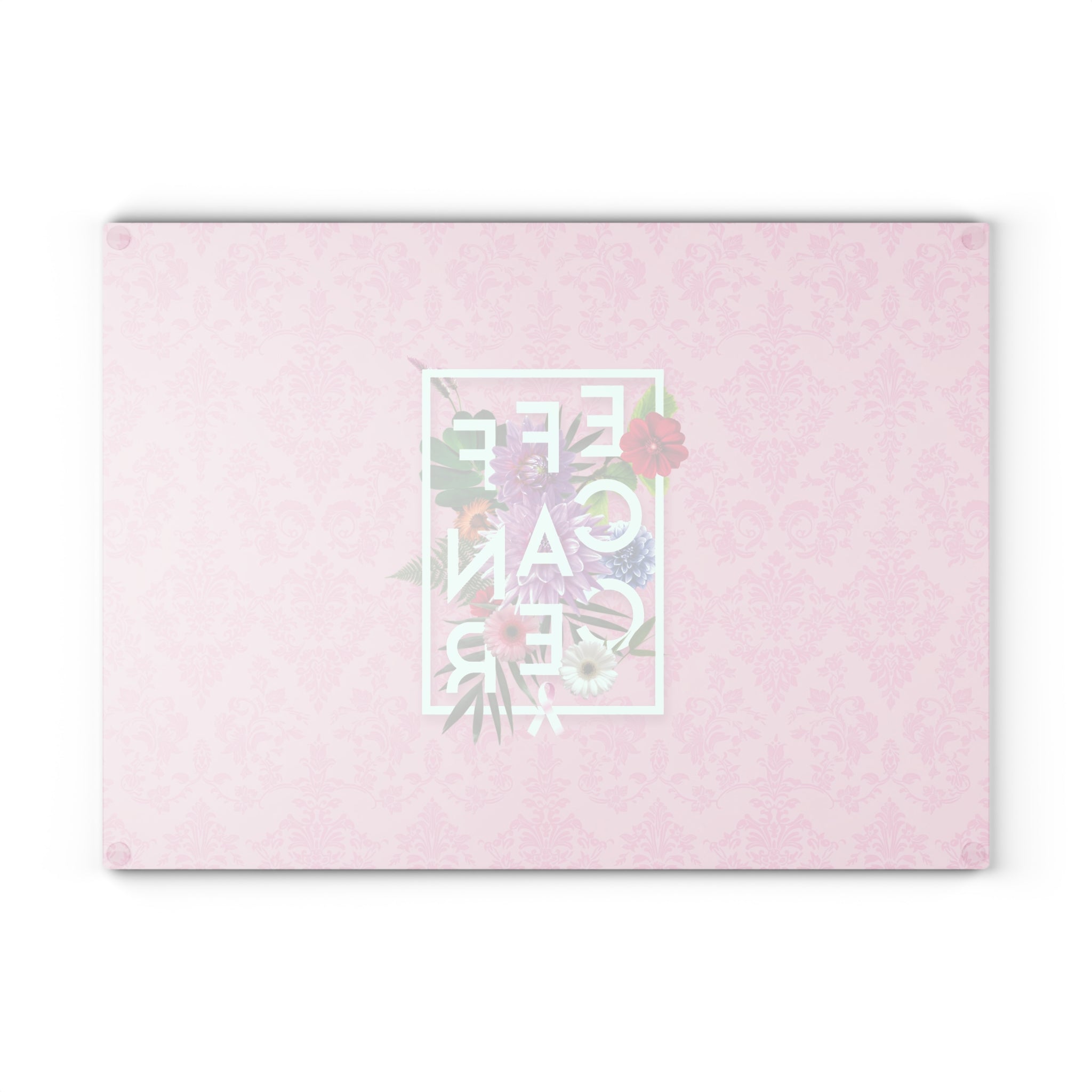 Floral Eff Glass Cutting Board