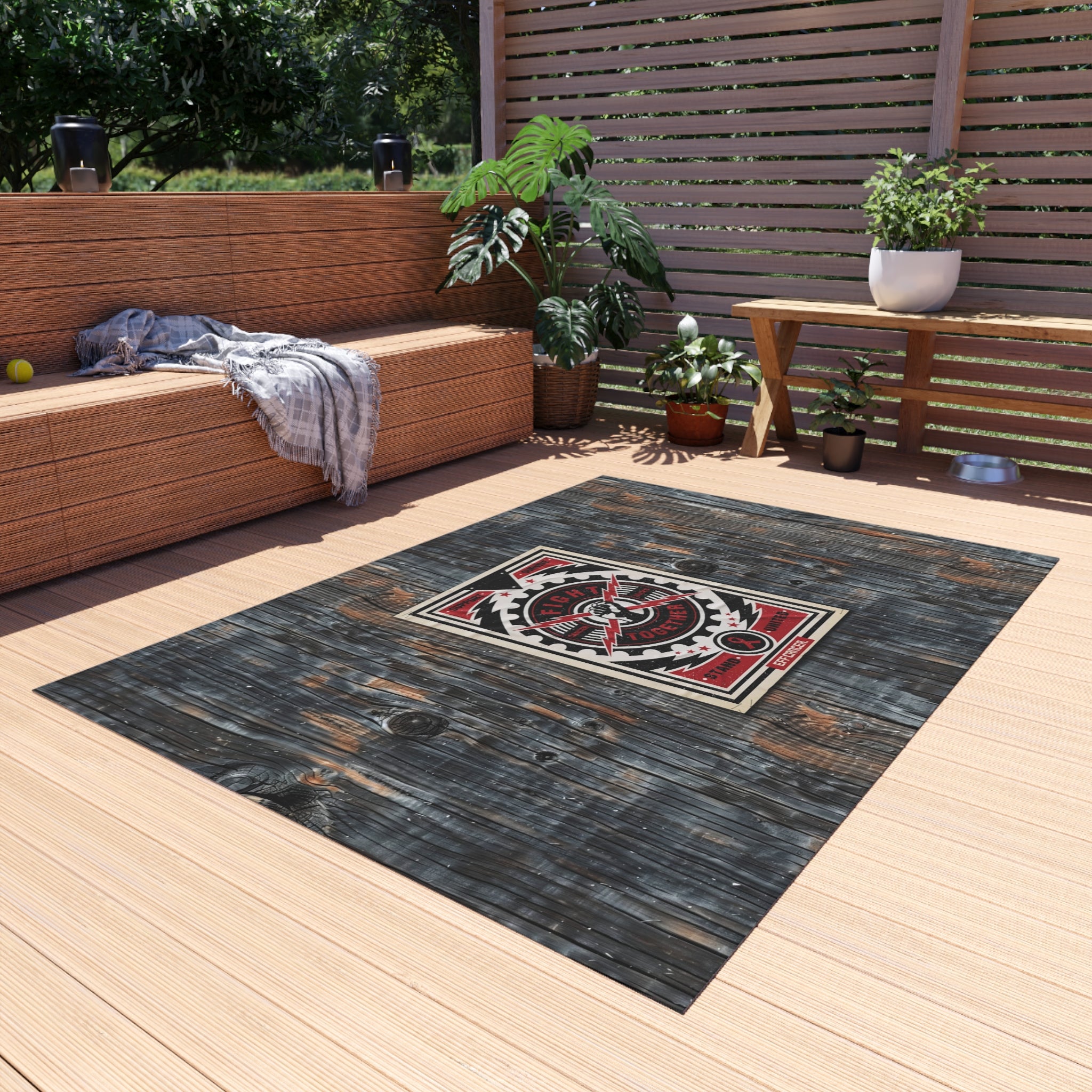 Fight Together Street Outdoor Rug