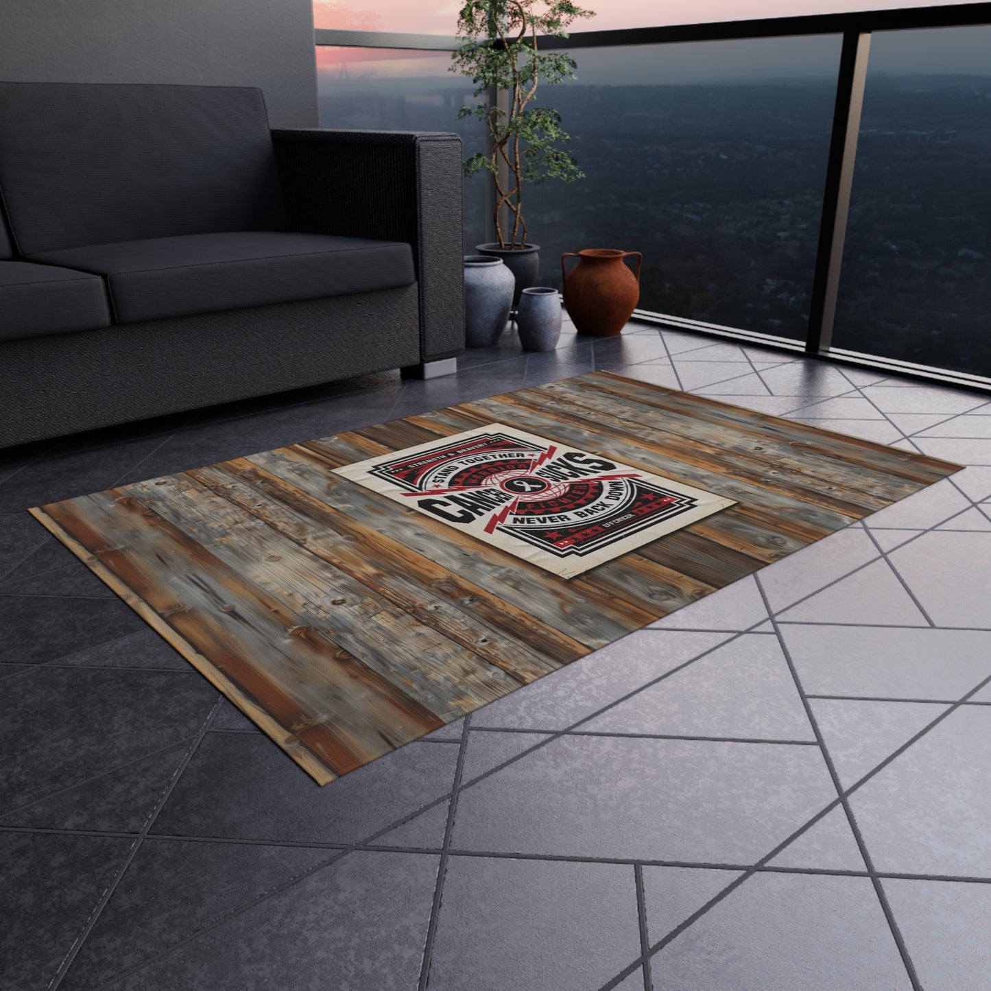 Cancer Sucks Street Outdoor Rug