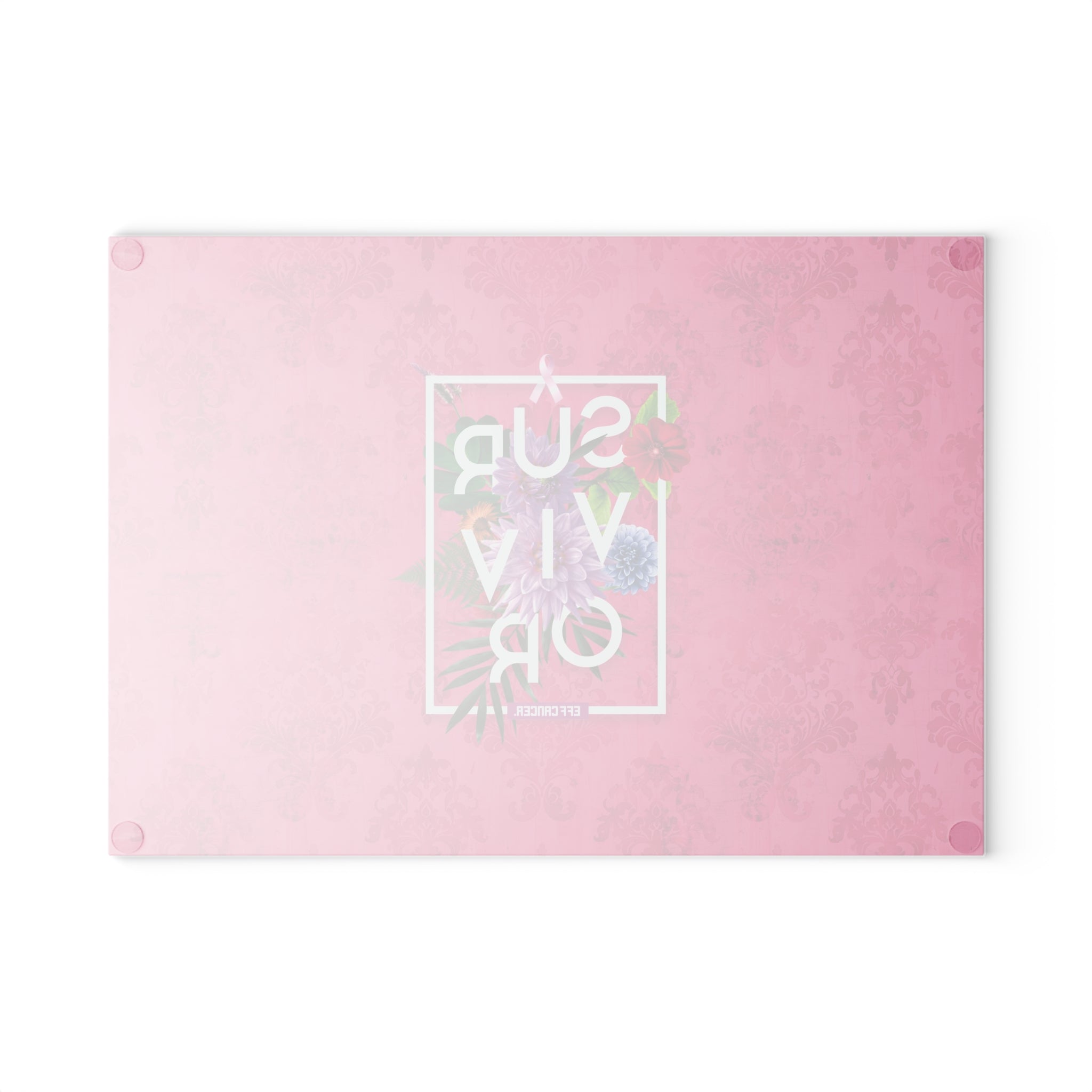 Floral Survival Glass Cutting Board
