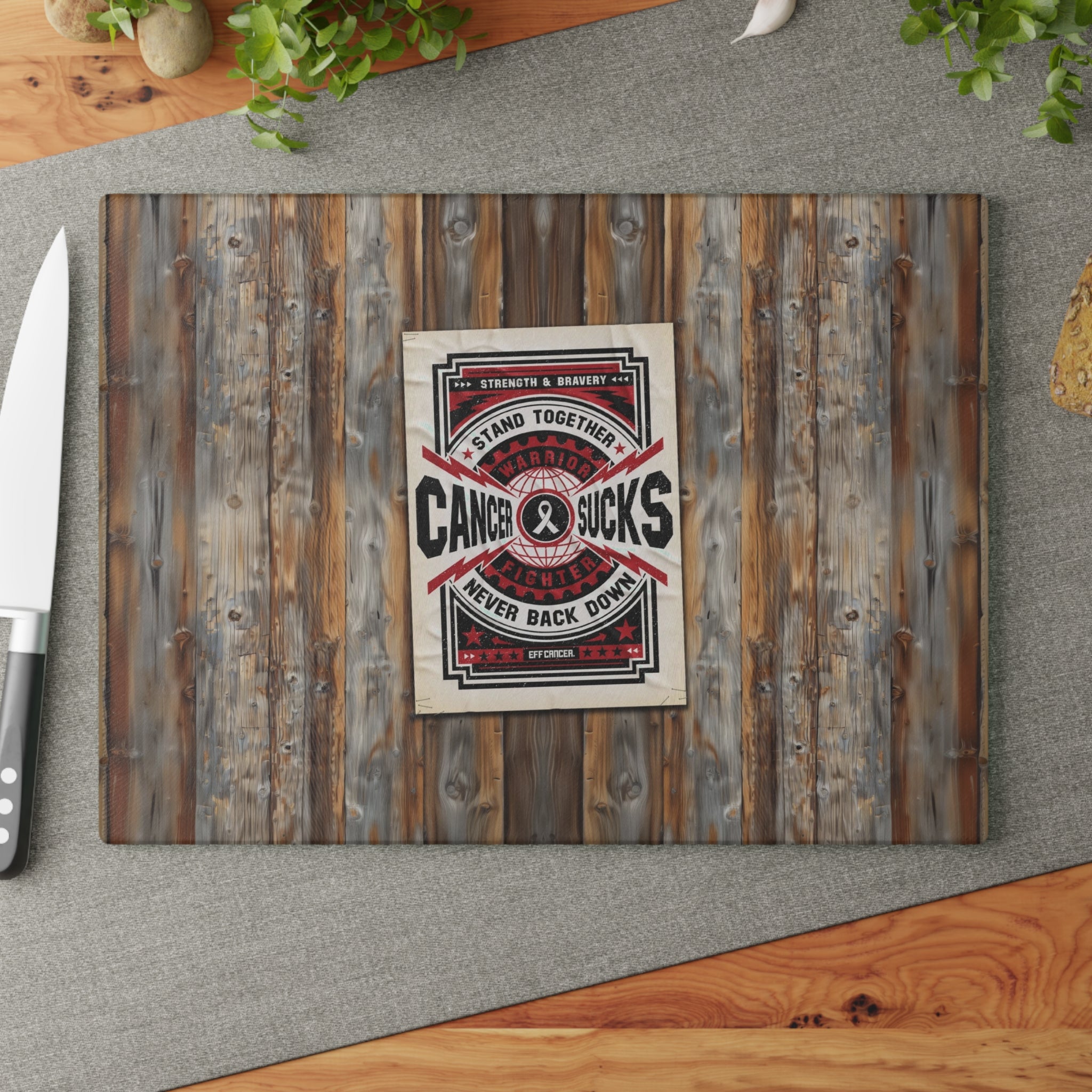 Cancer Sucks Street Glass Cutting Board