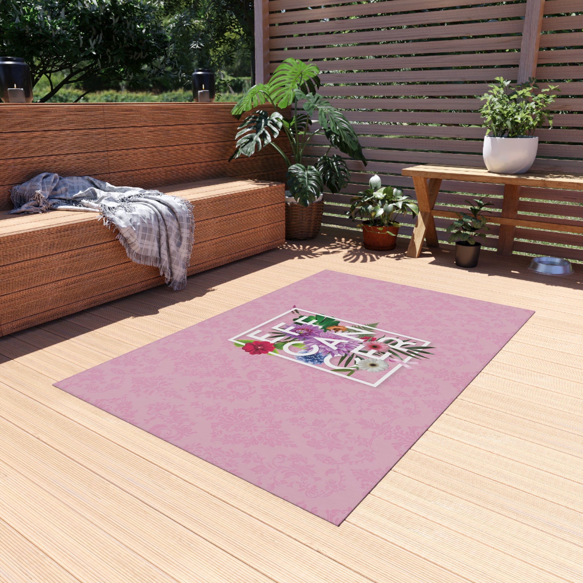 Floral Eff Outdoor Rug