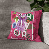 Floral Survivor Pillow Cover