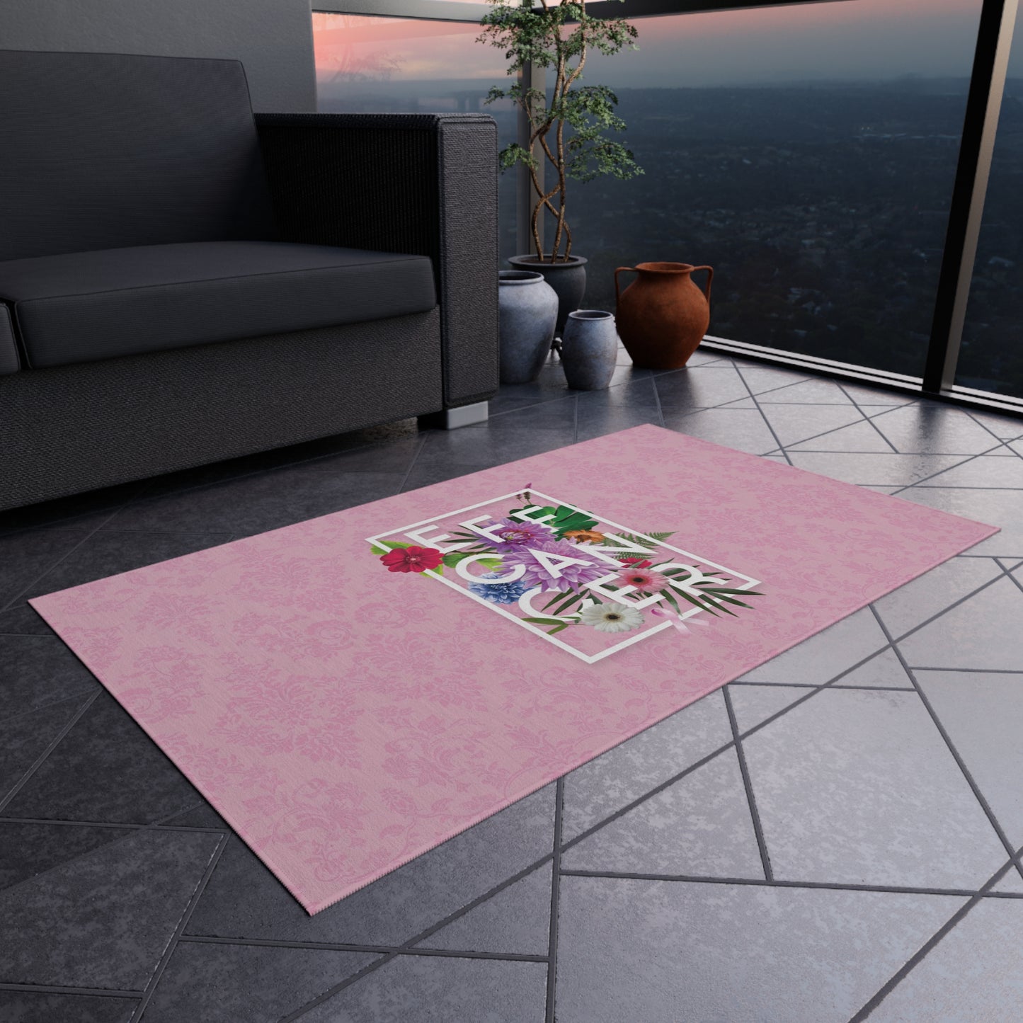 Floral Eff Outdoor Rug