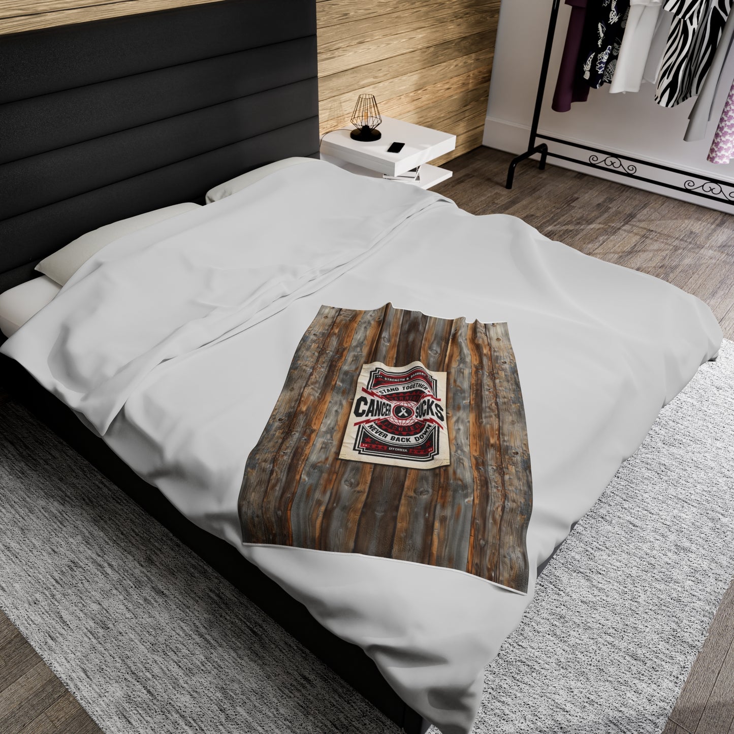 Cancer Sucks Street Plush Blanket