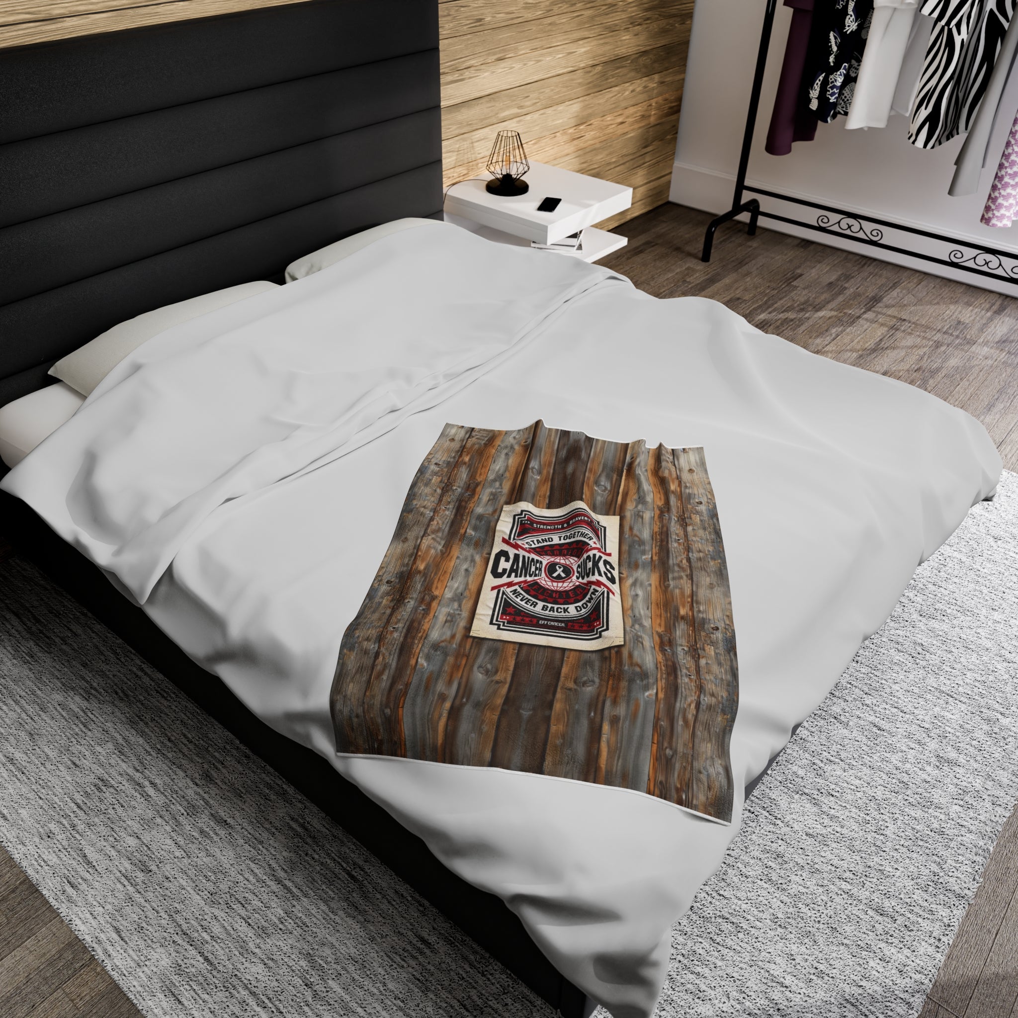 Cancer Sucks Street Plush Blanket