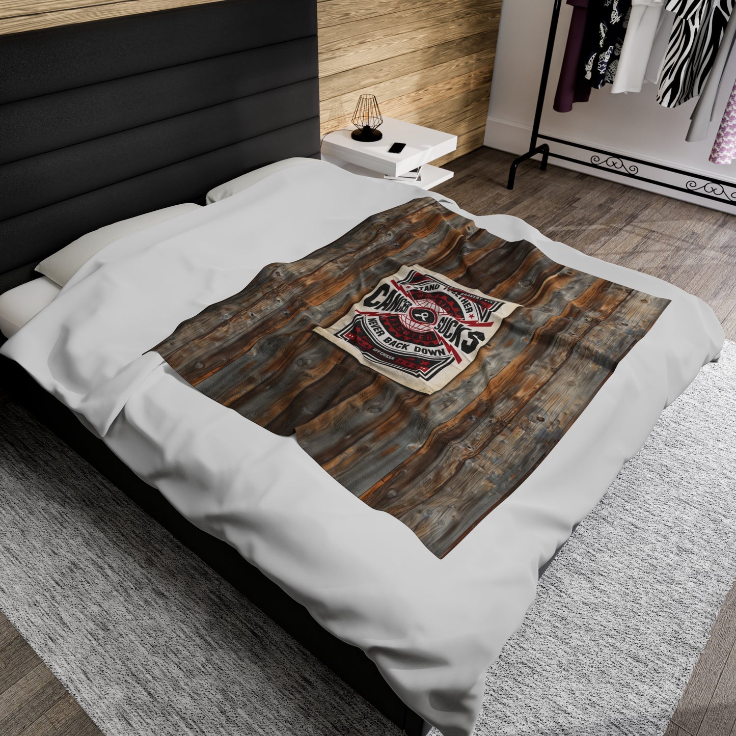 Cancer Sucks Street Plush Blanket