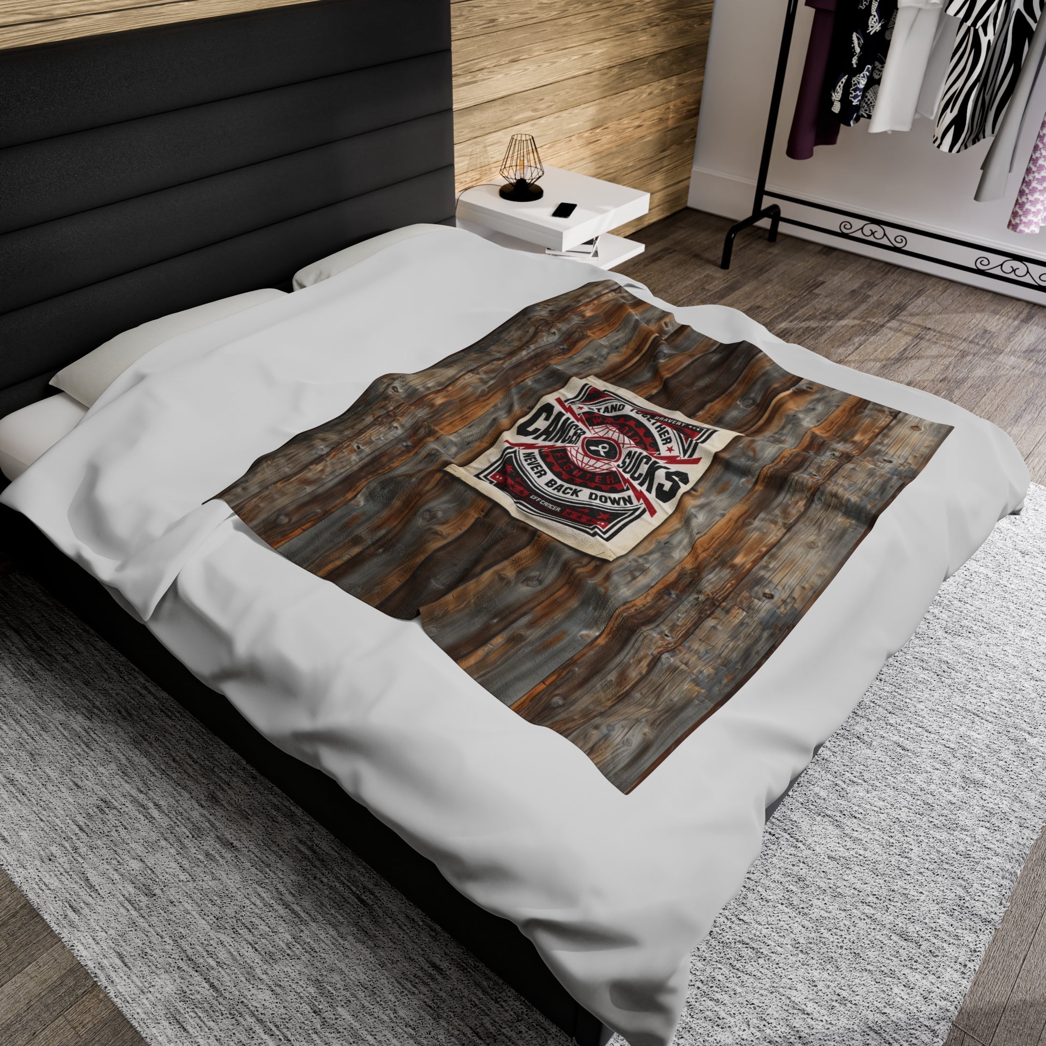 Cancer Sucks Street Plush Blanket