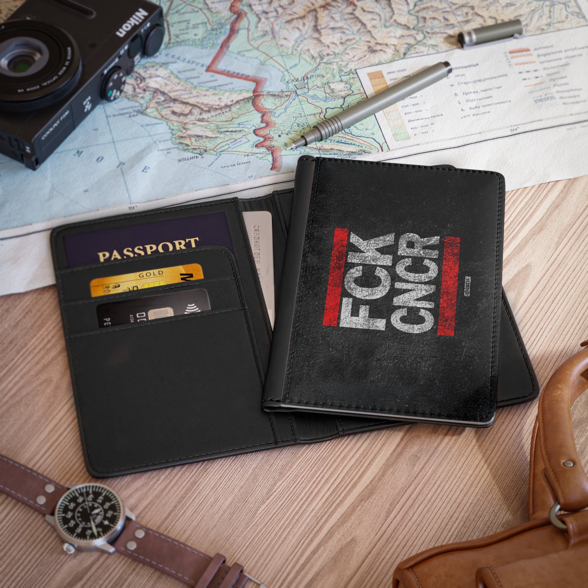 FCK CNCR Passport Wallet