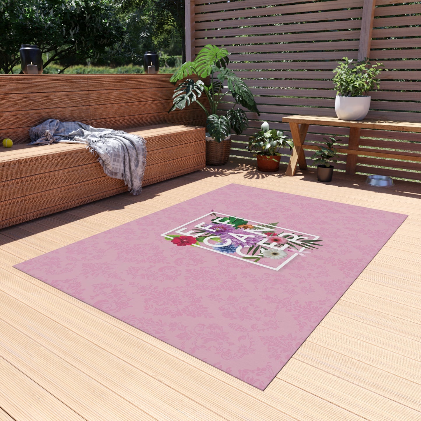 Floral Eff Outdoor Rug