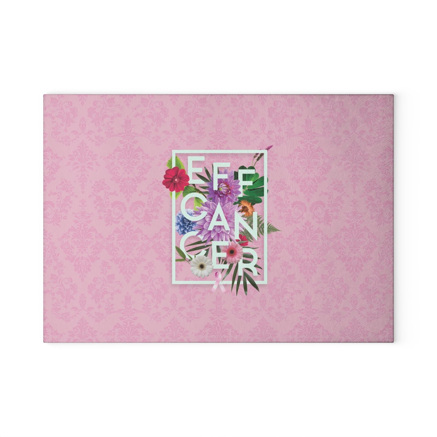Floral Eff Glass Cutting Board