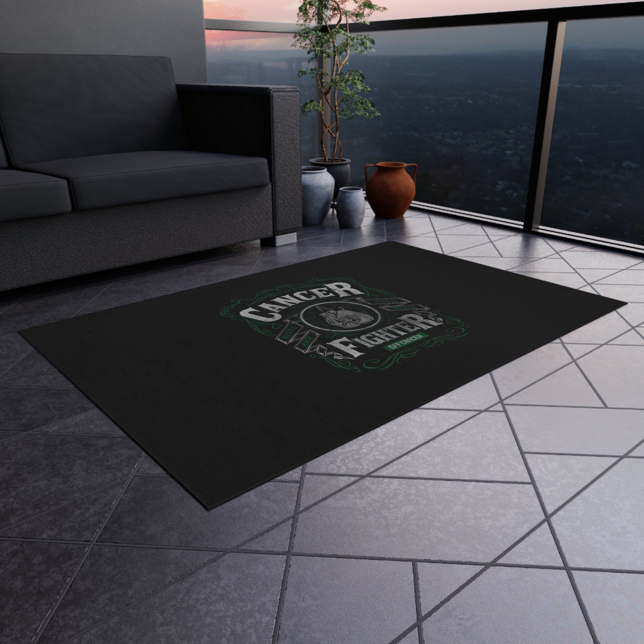 Vintage Fighter Outdoor Rug