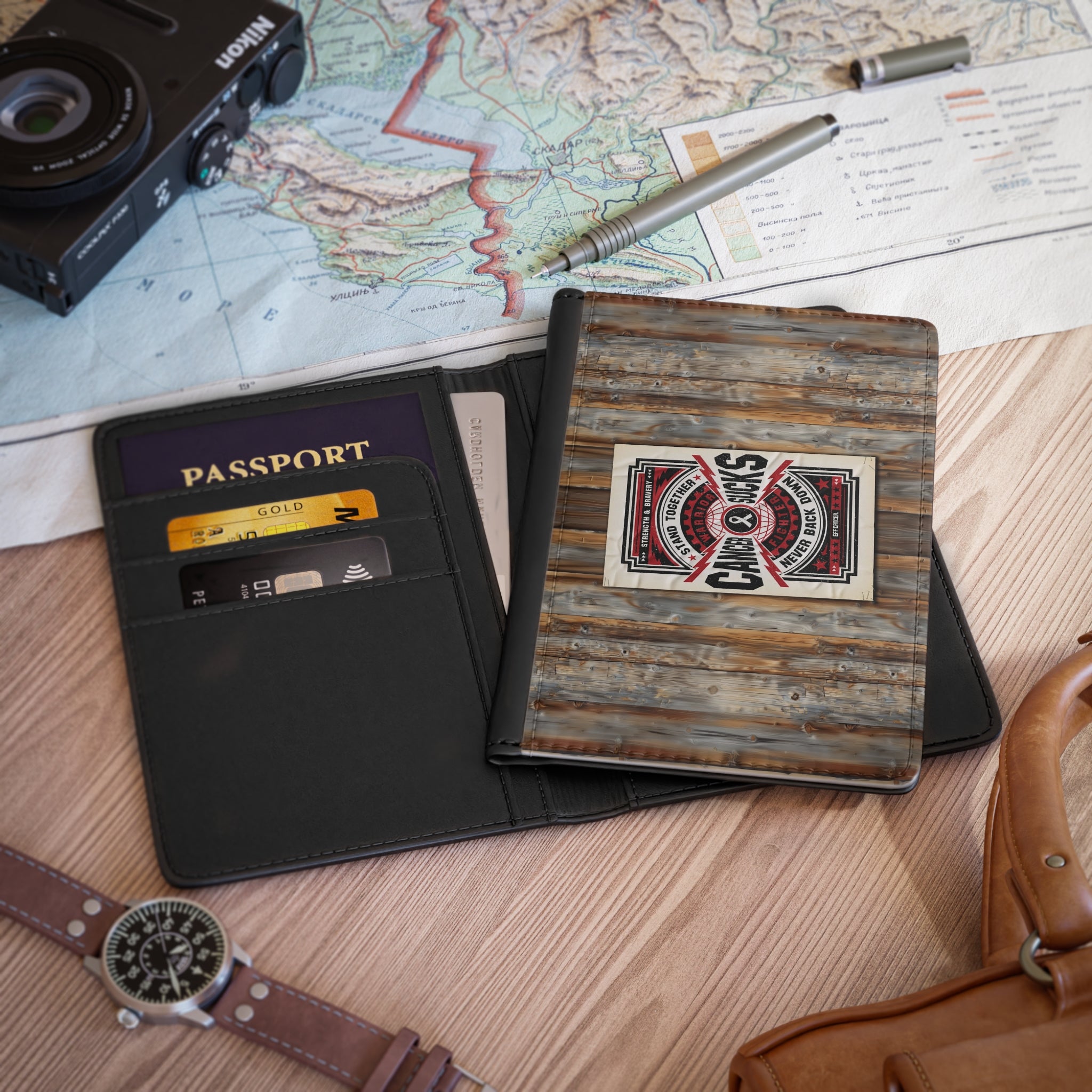 Cancer Sucks Street Passport Wallet