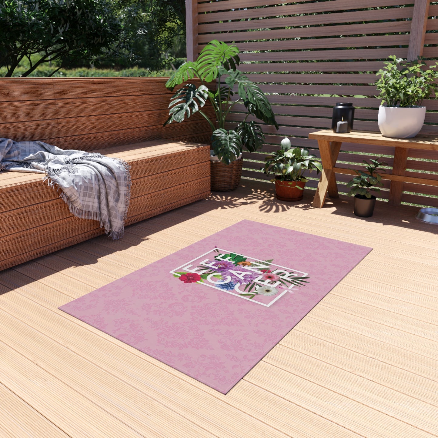 Floral Eff Outdoor Rug