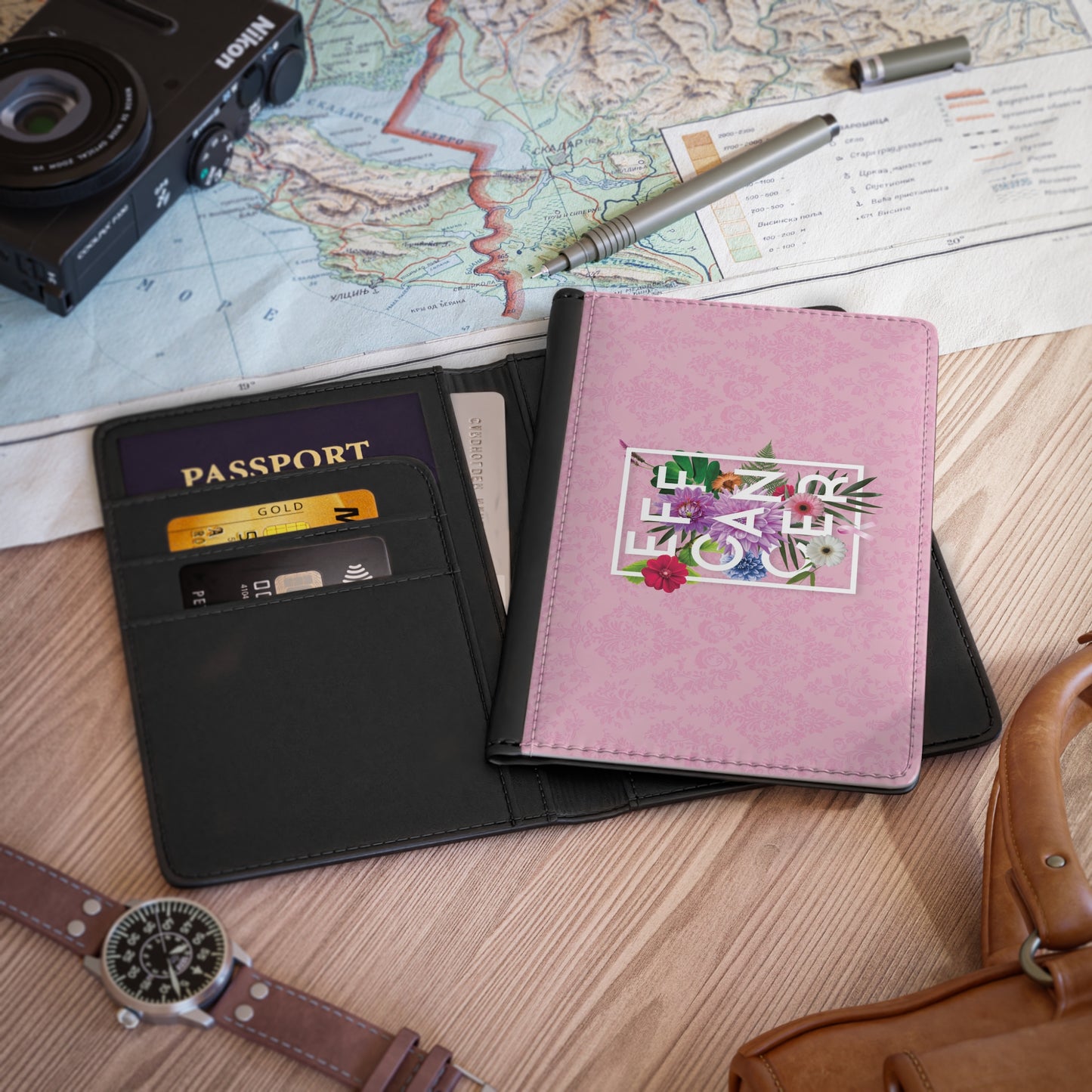 Floral Eff Passport Wallet