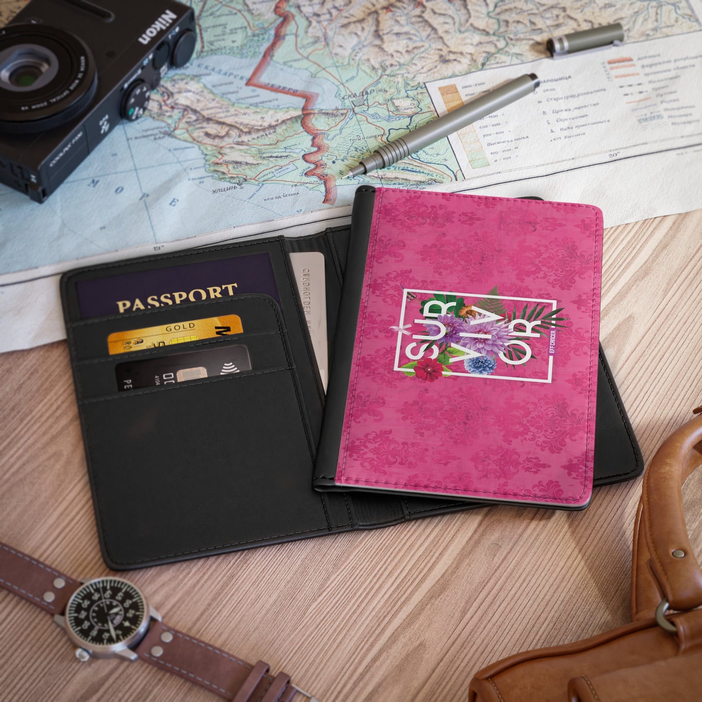 Floral Survival Passport Wallet