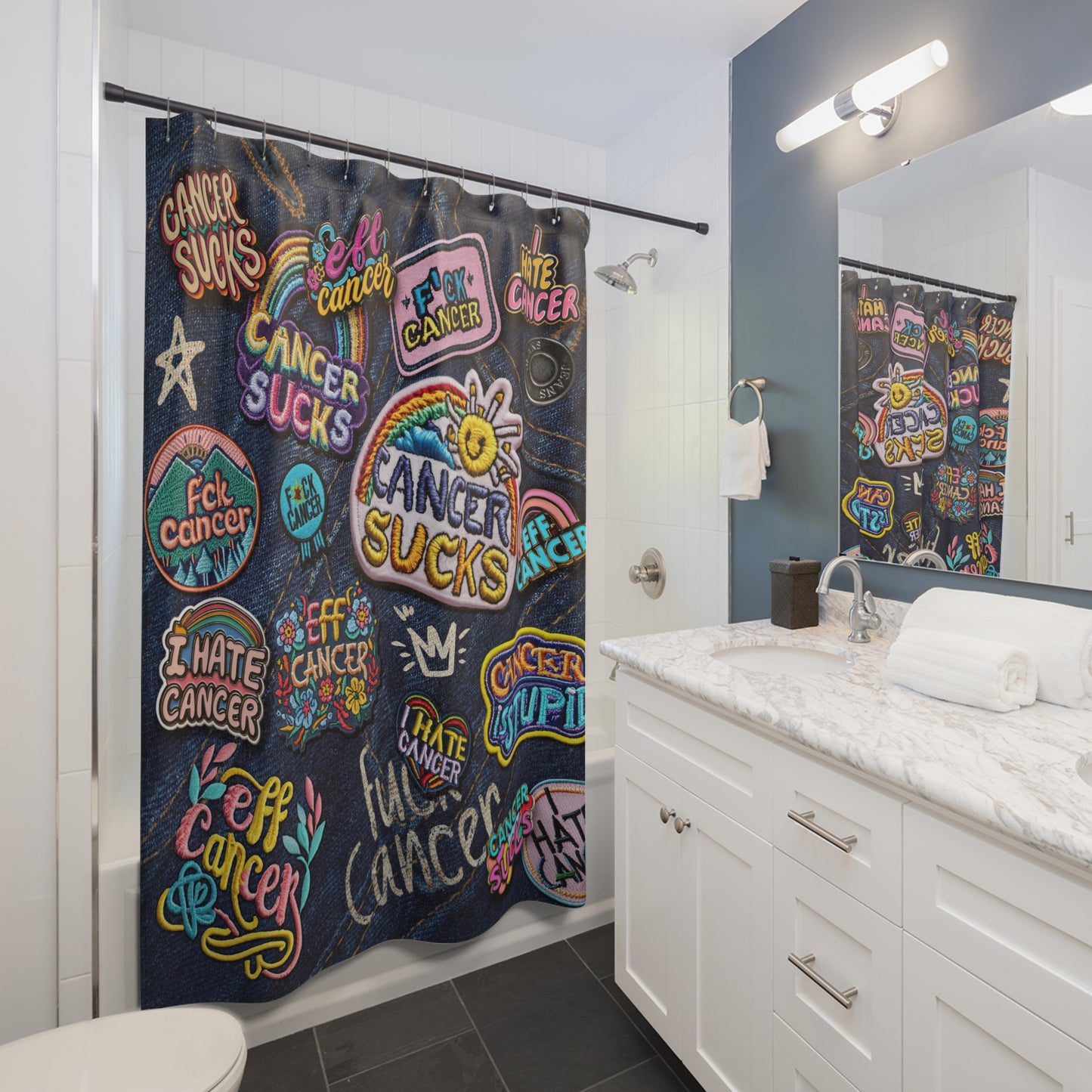 Patchy Shower Curtain