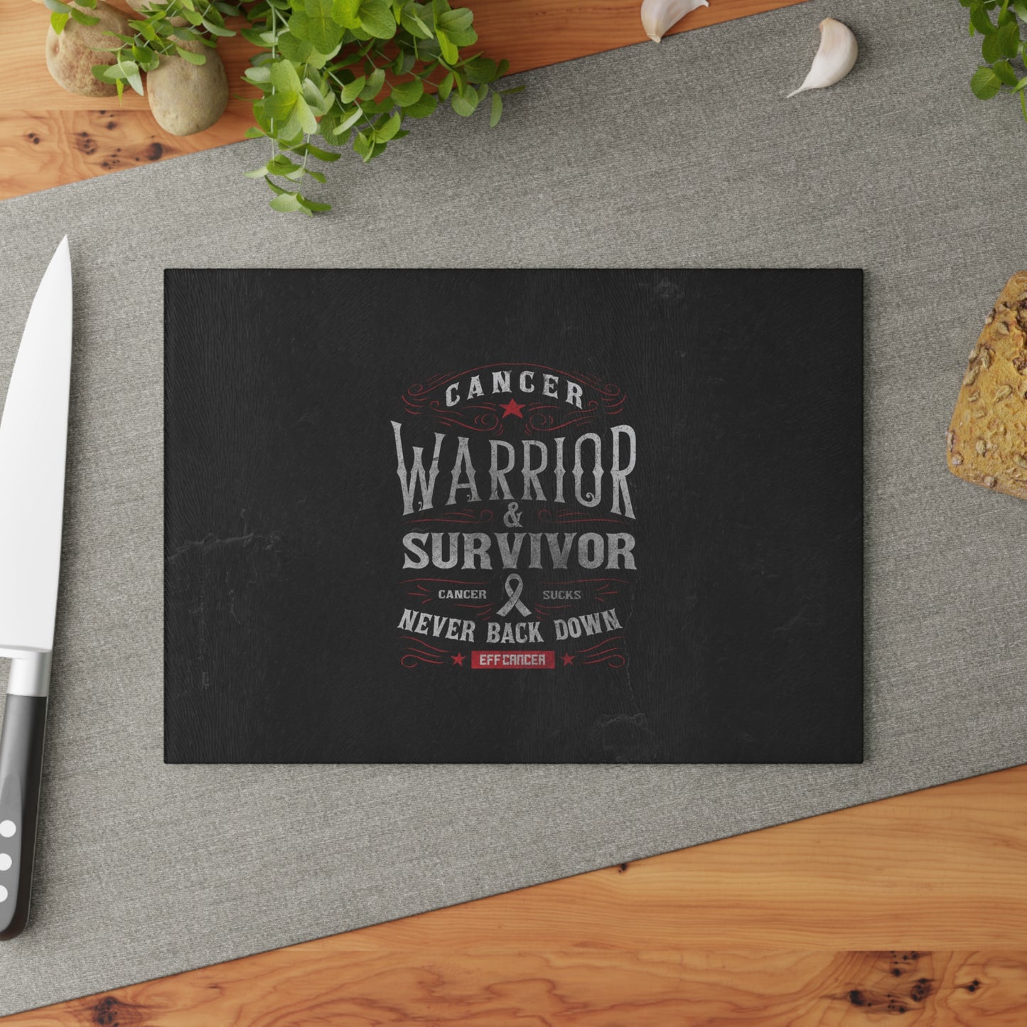 Vintage Warrior Glass Cutting Board