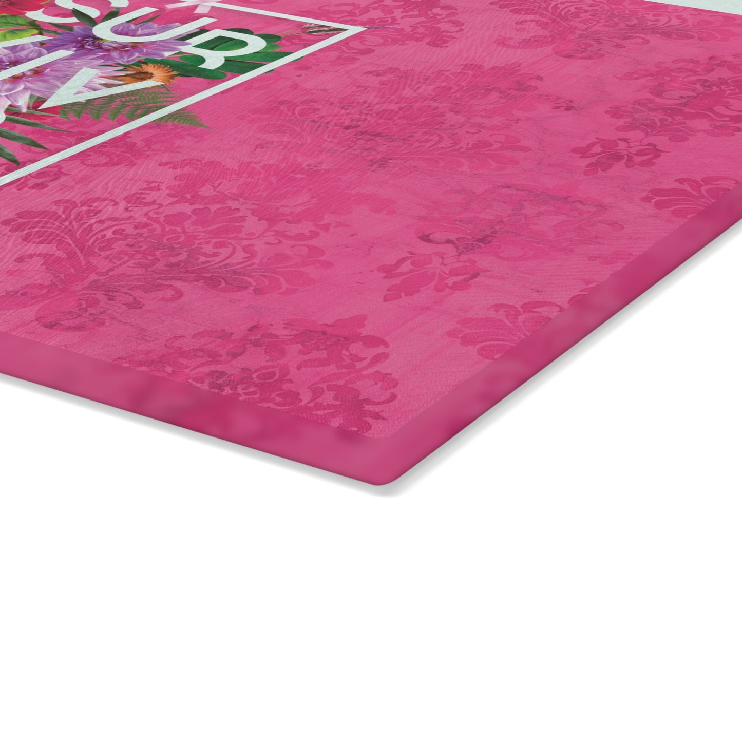 Floral Survival Glass Cutting Board