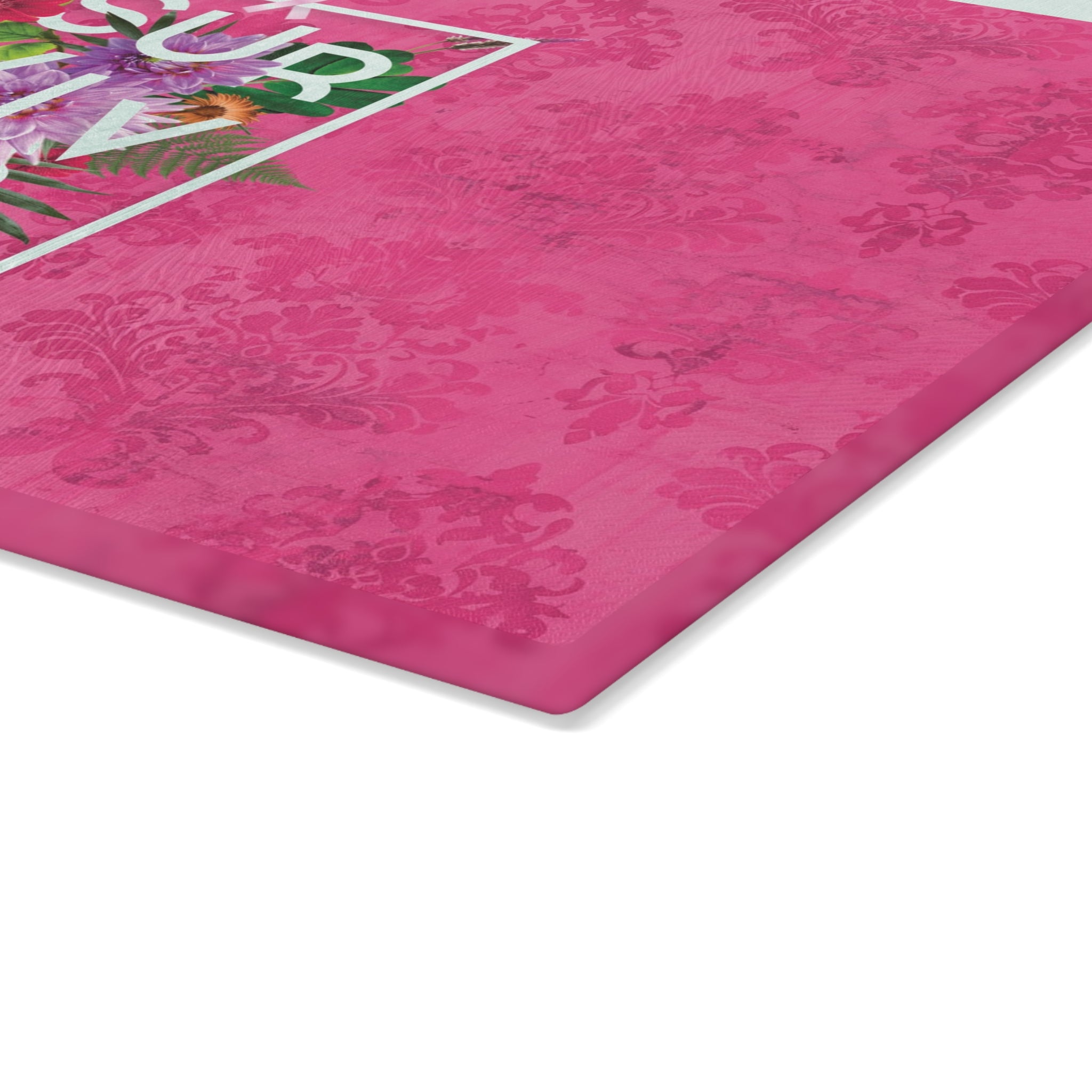 Floral Survival Glass Cutting Board