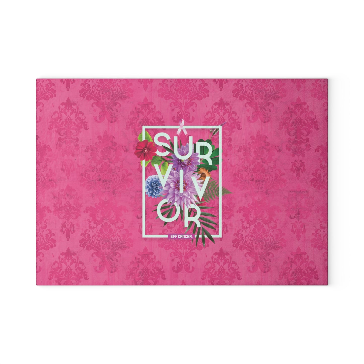 Floral Survival Glass Cutting Board