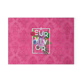Floral Survival Glass Cutting Board