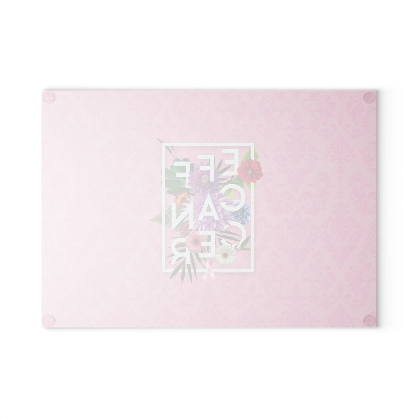 Floral Eff Glass Cutting Board