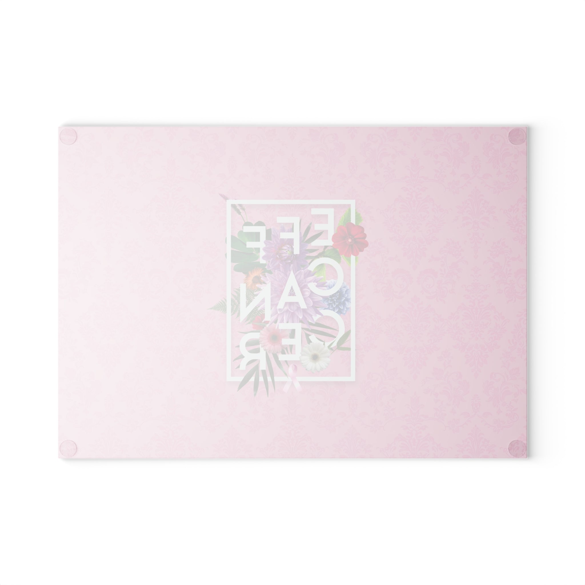 Floral Eff Glass Cutting Board