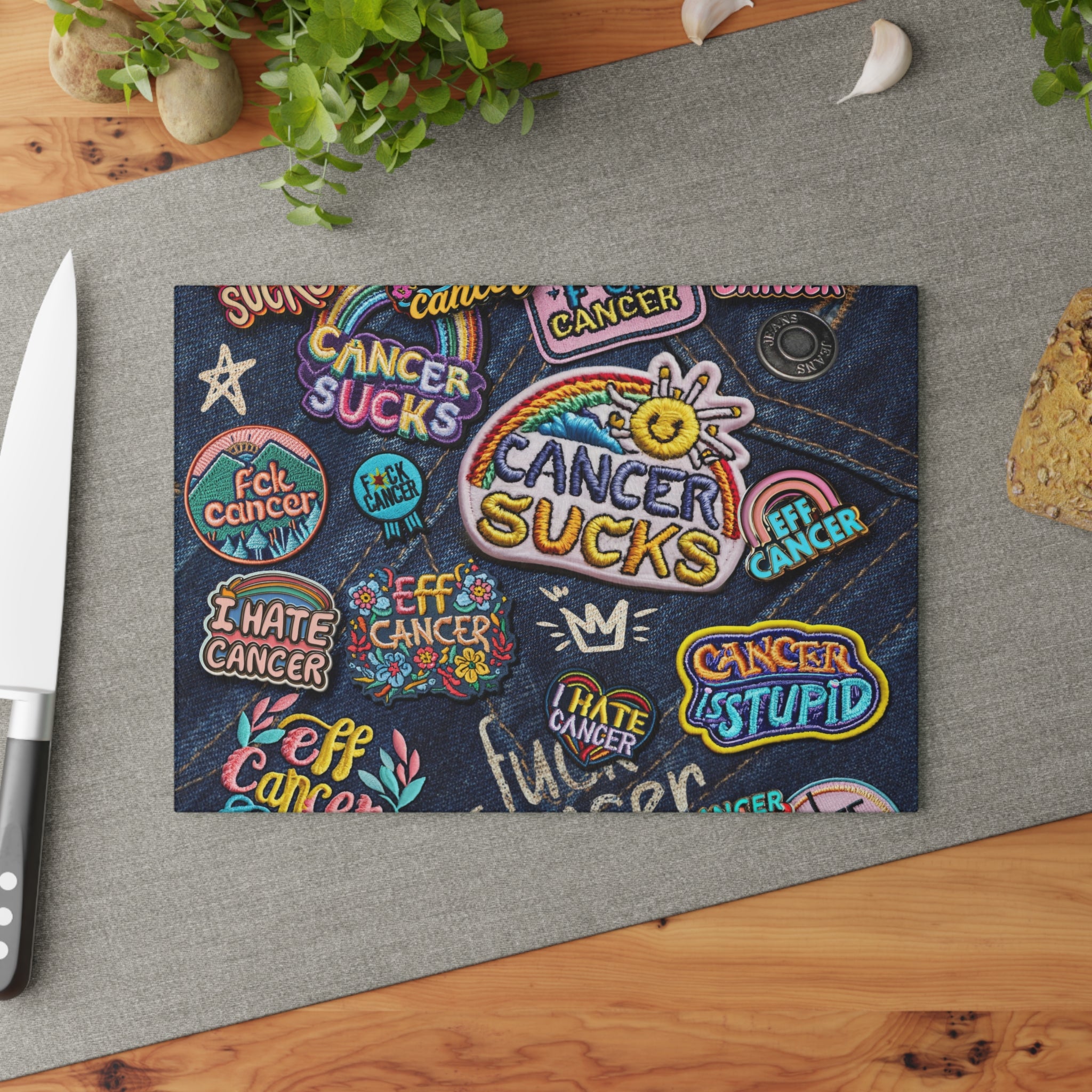 Patchy Glass Cutting Board
