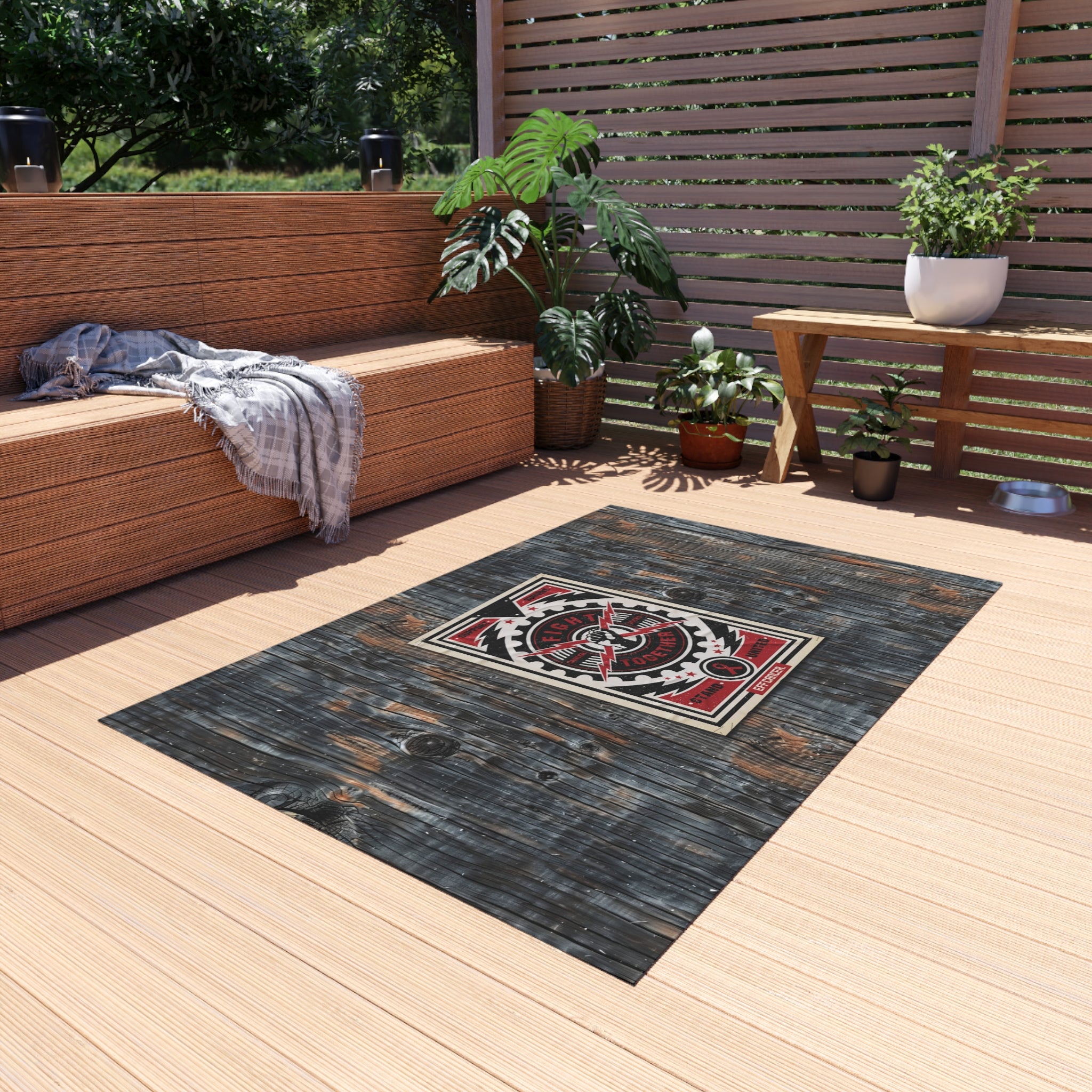 Fight Together Street Outdoor Rug