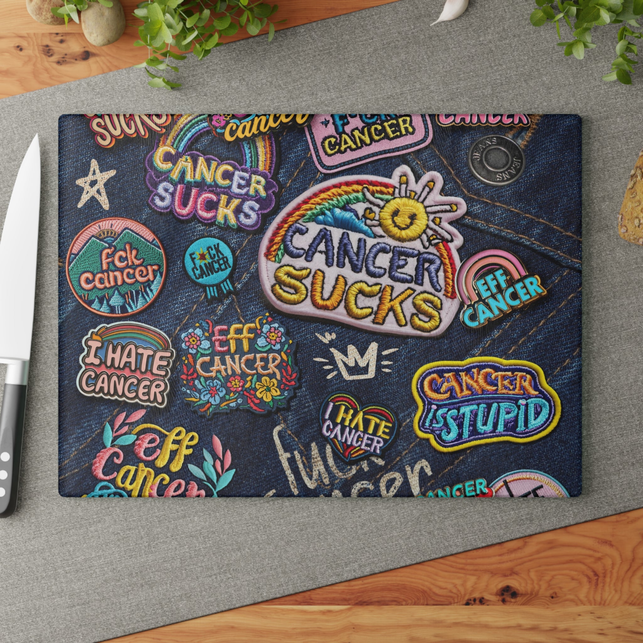 Patchy Glass Cutting Board