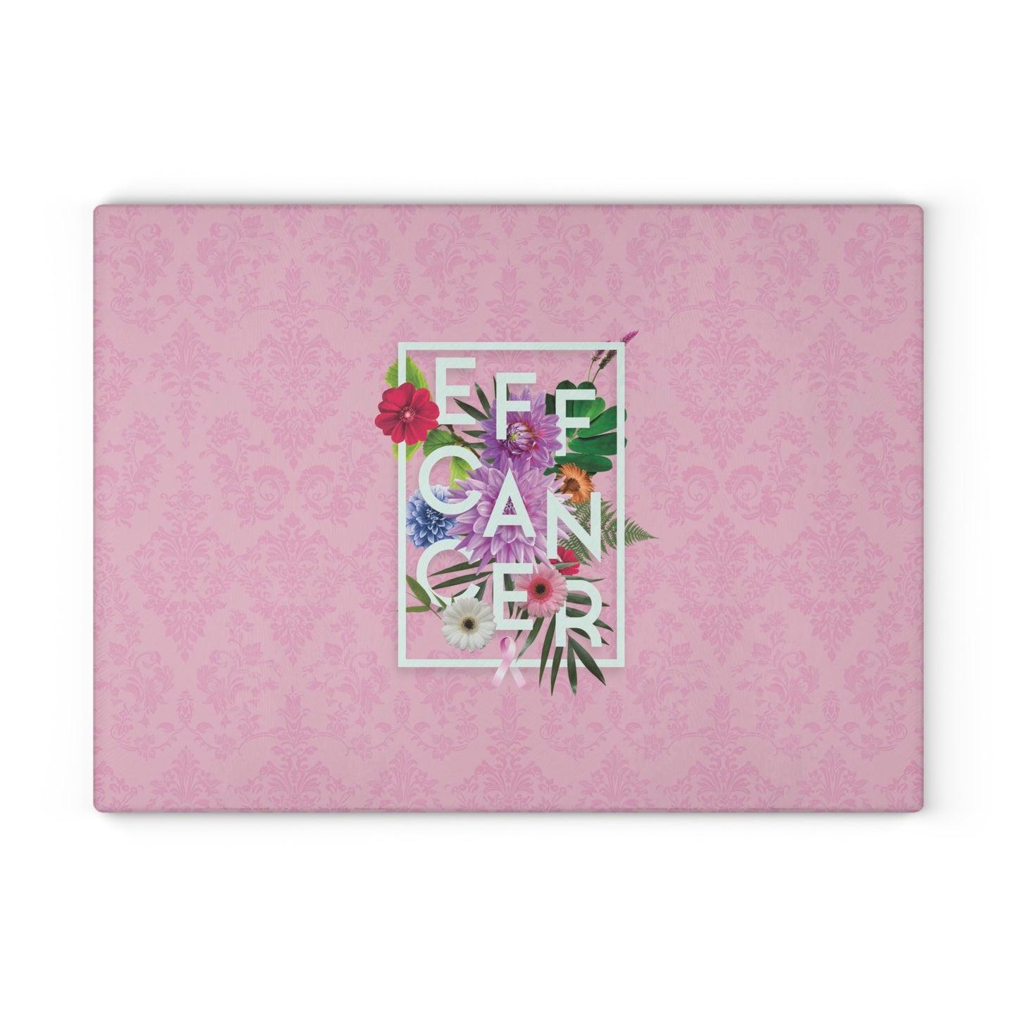 Floral Eff Glass Cutting Board