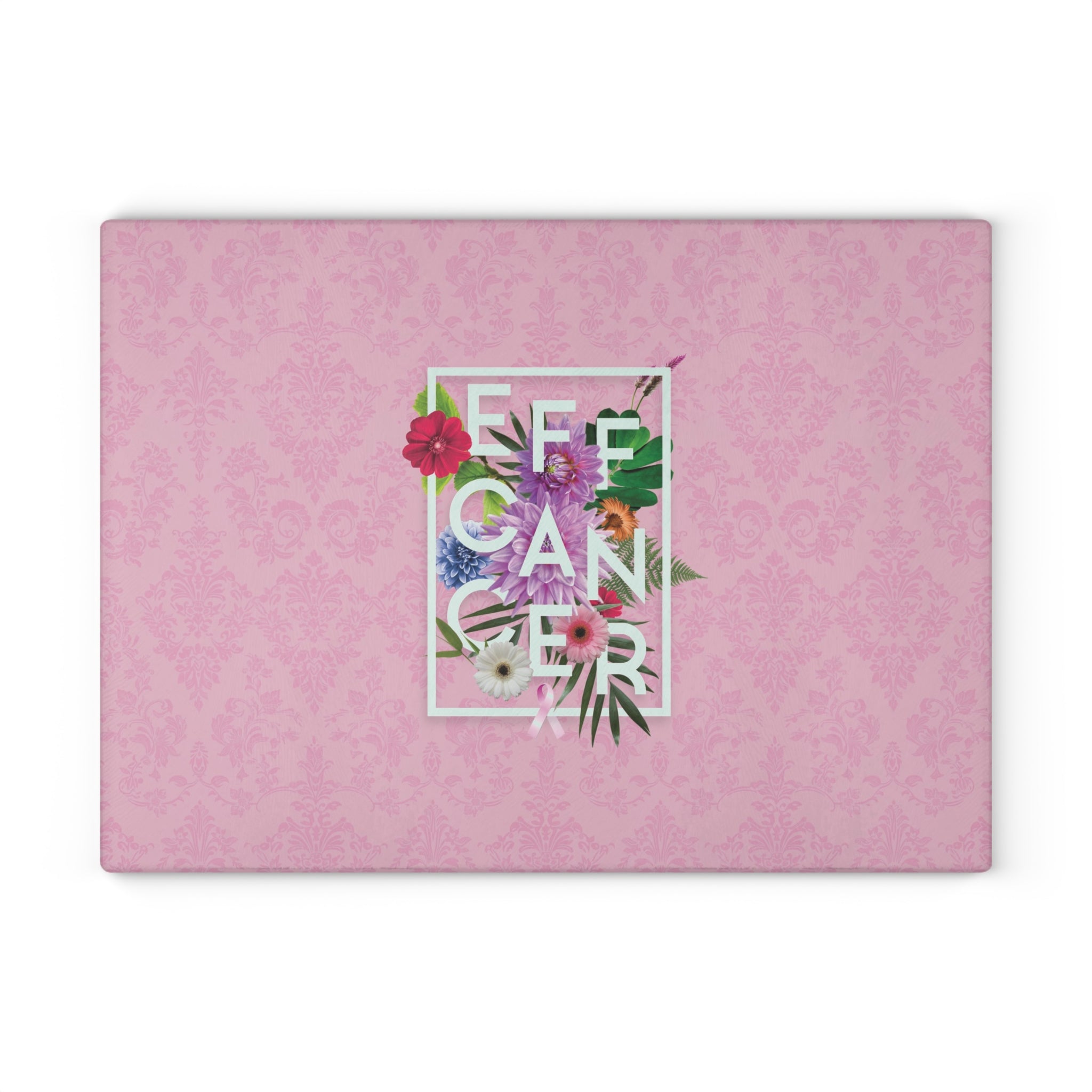 Floral Eff Glass Cutting Board