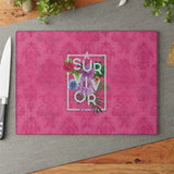 Floral Survival Glass Cutting Board