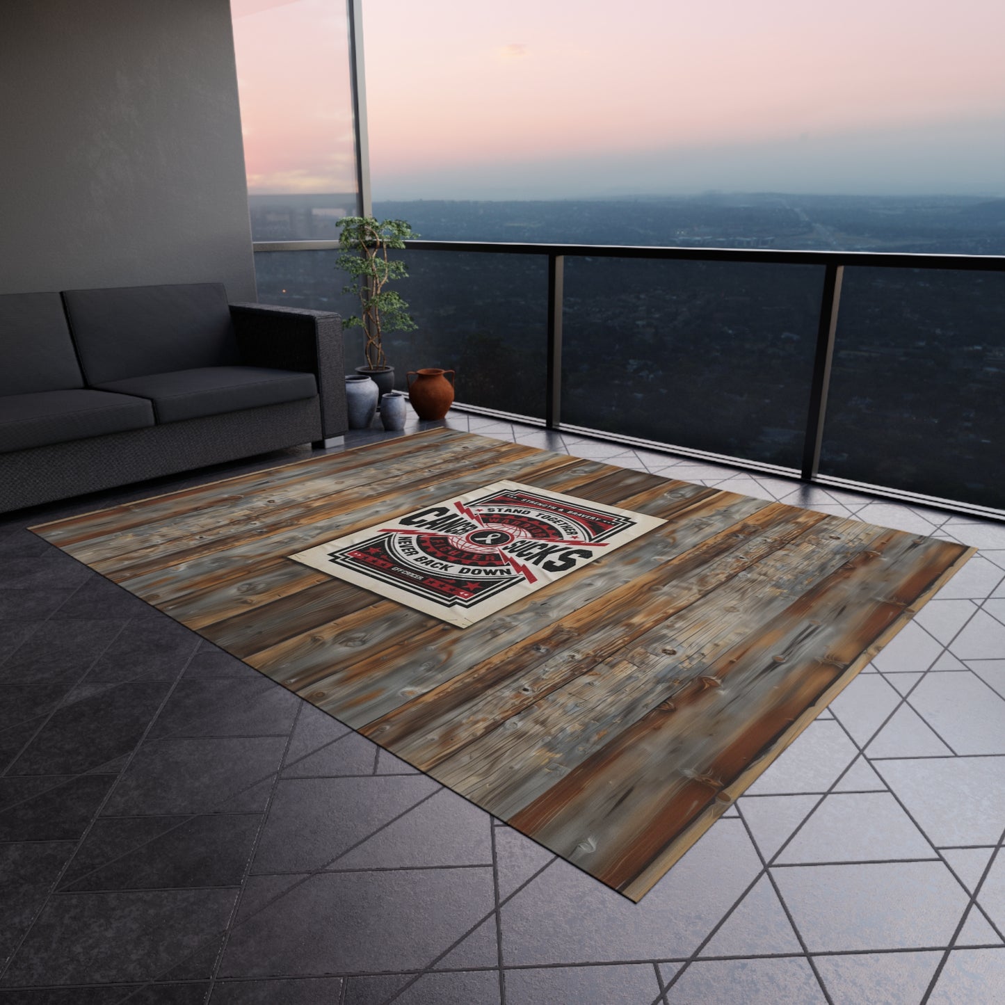 Cancer Sucks Street Outdoor Rug