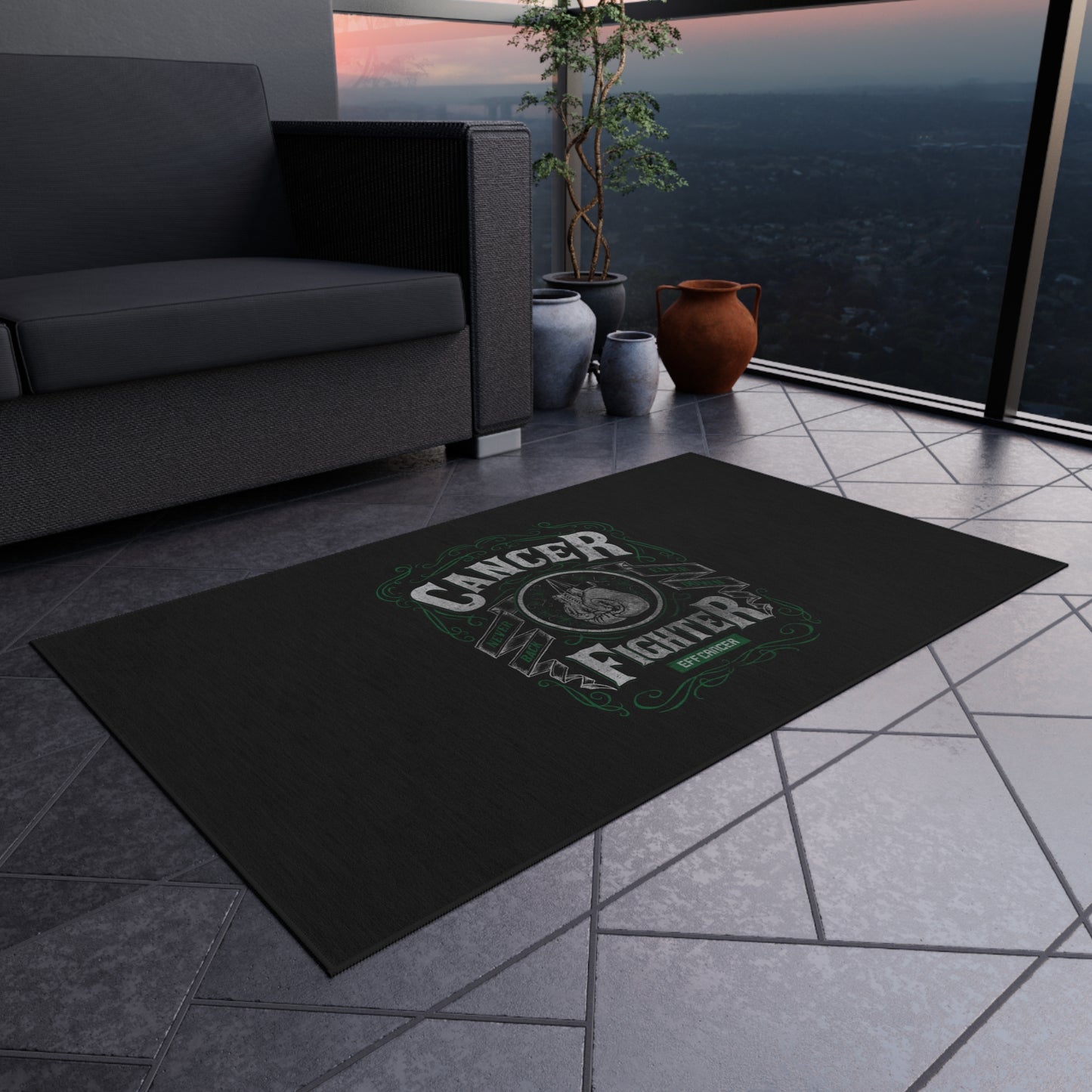 Vintage Fighter Outdoor Rug