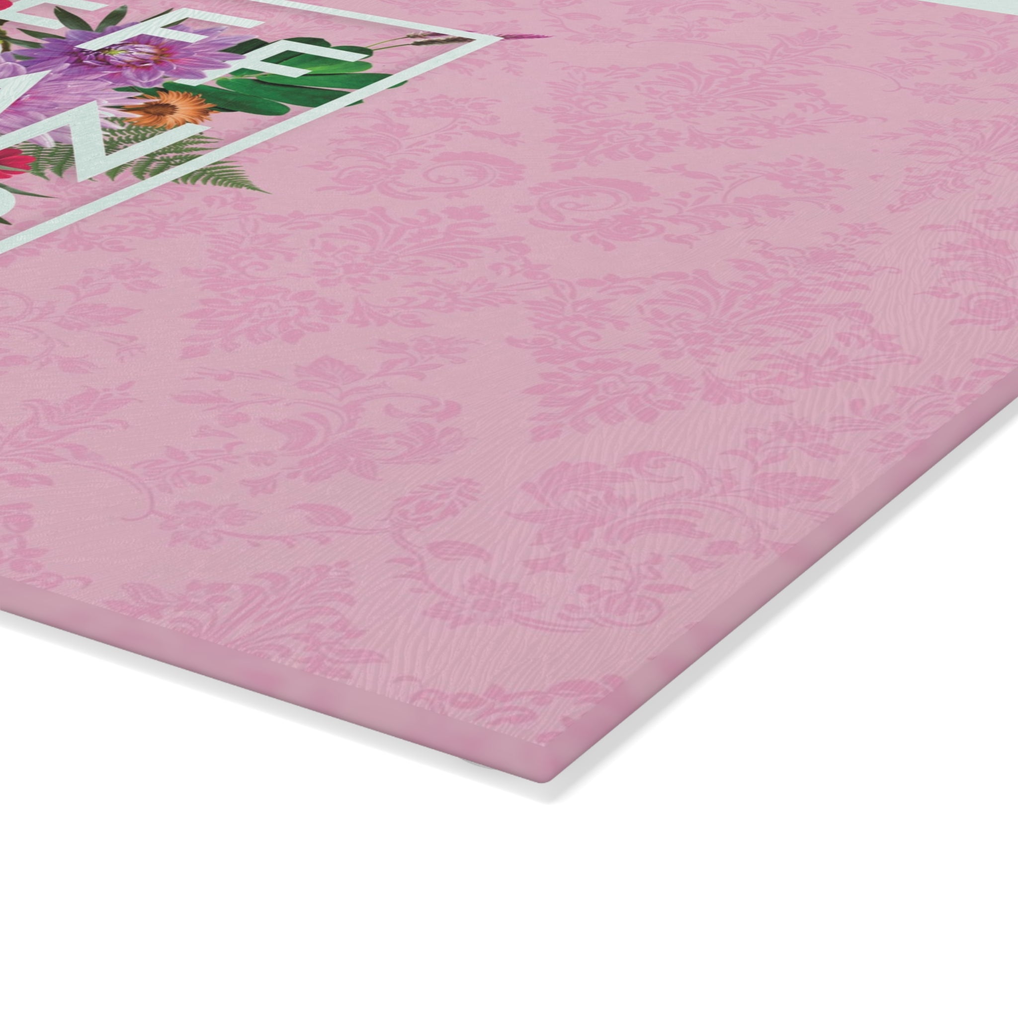 Floral Eff Glass Cutting Board