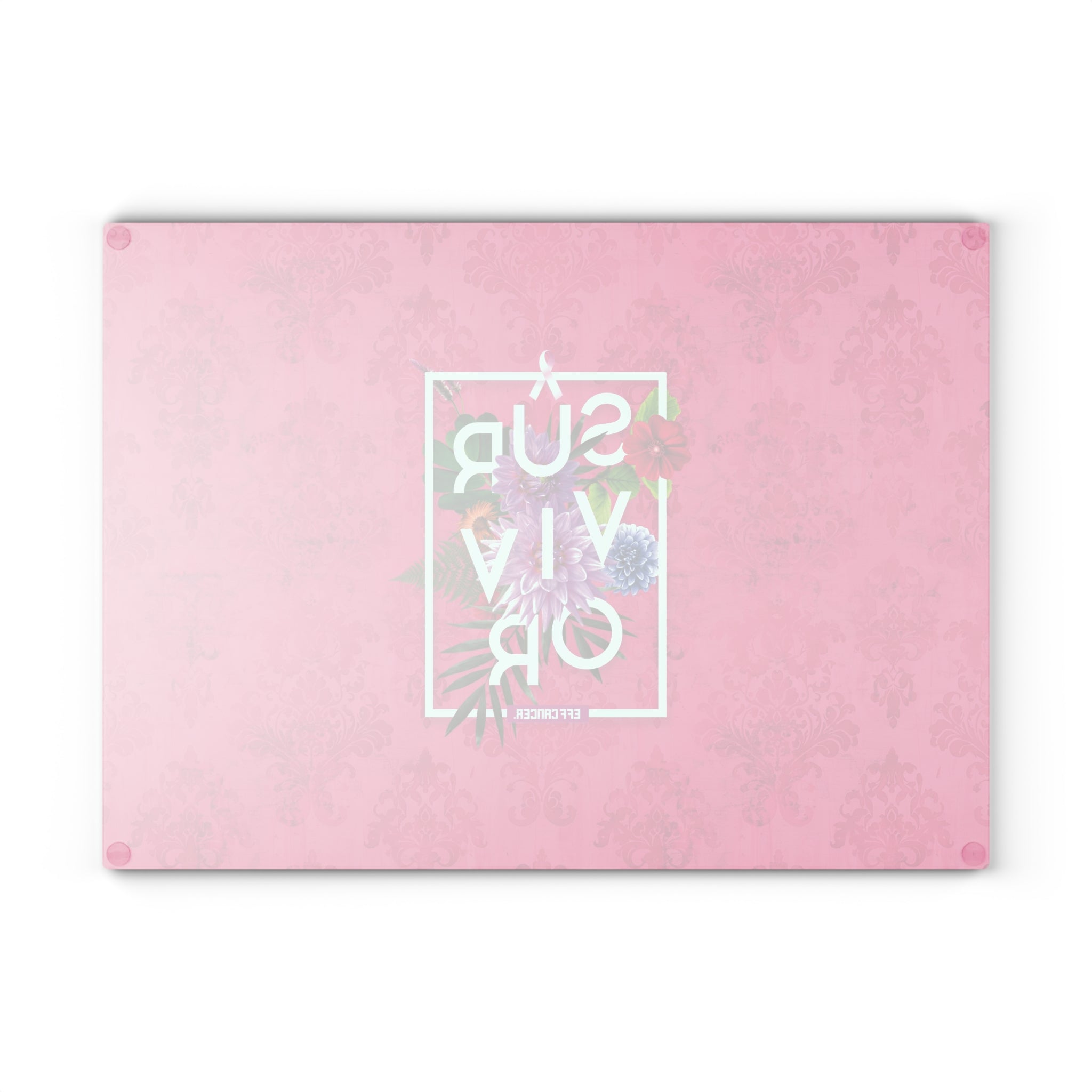 Floral Survival Glass Cutting Board