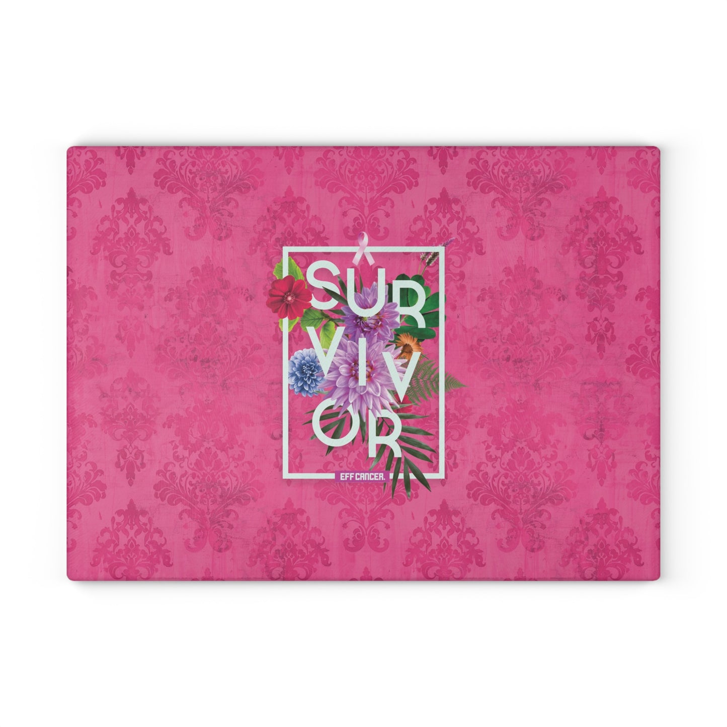 Floral Survival Glass Cutting Board