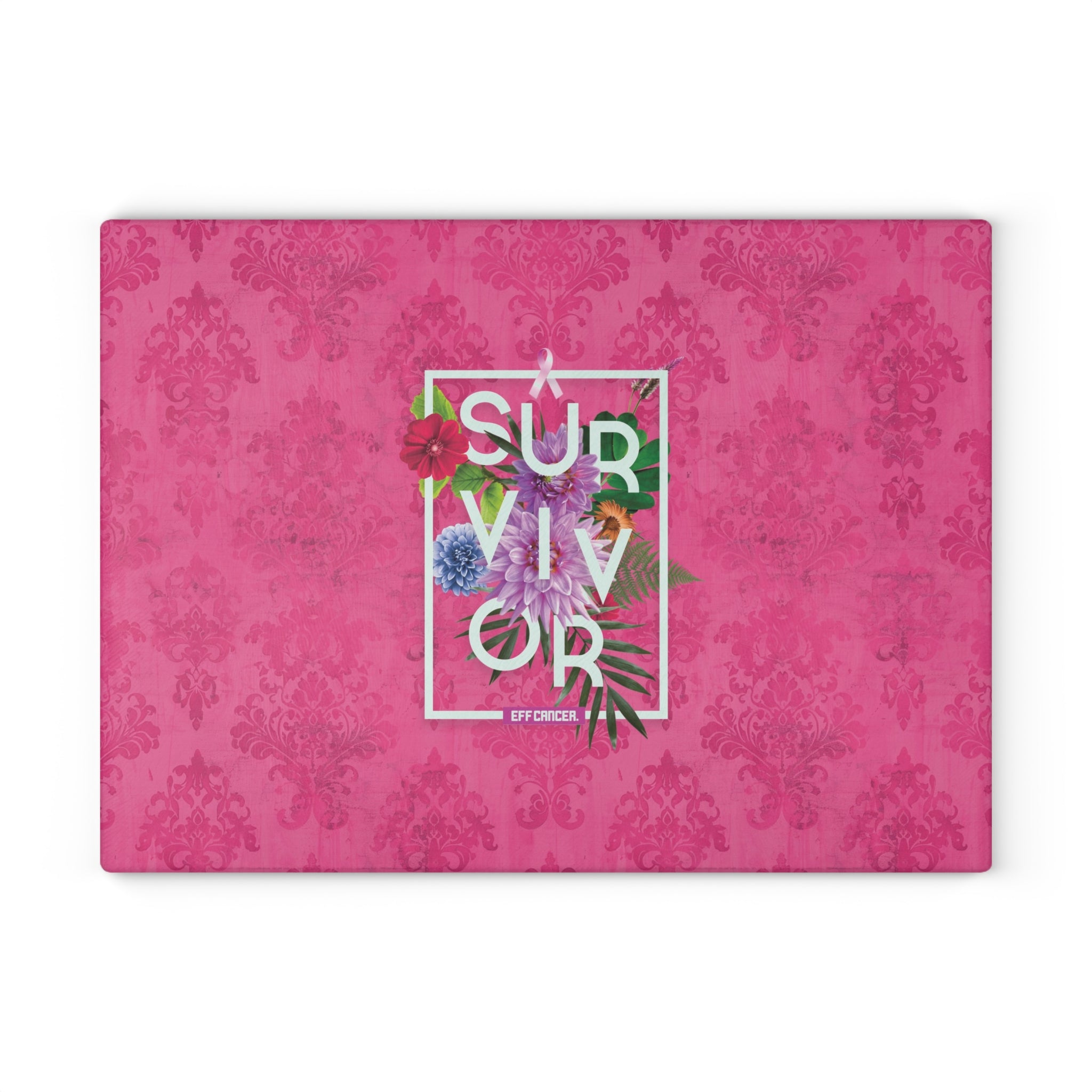 Floral Survival Glass Cutting Board